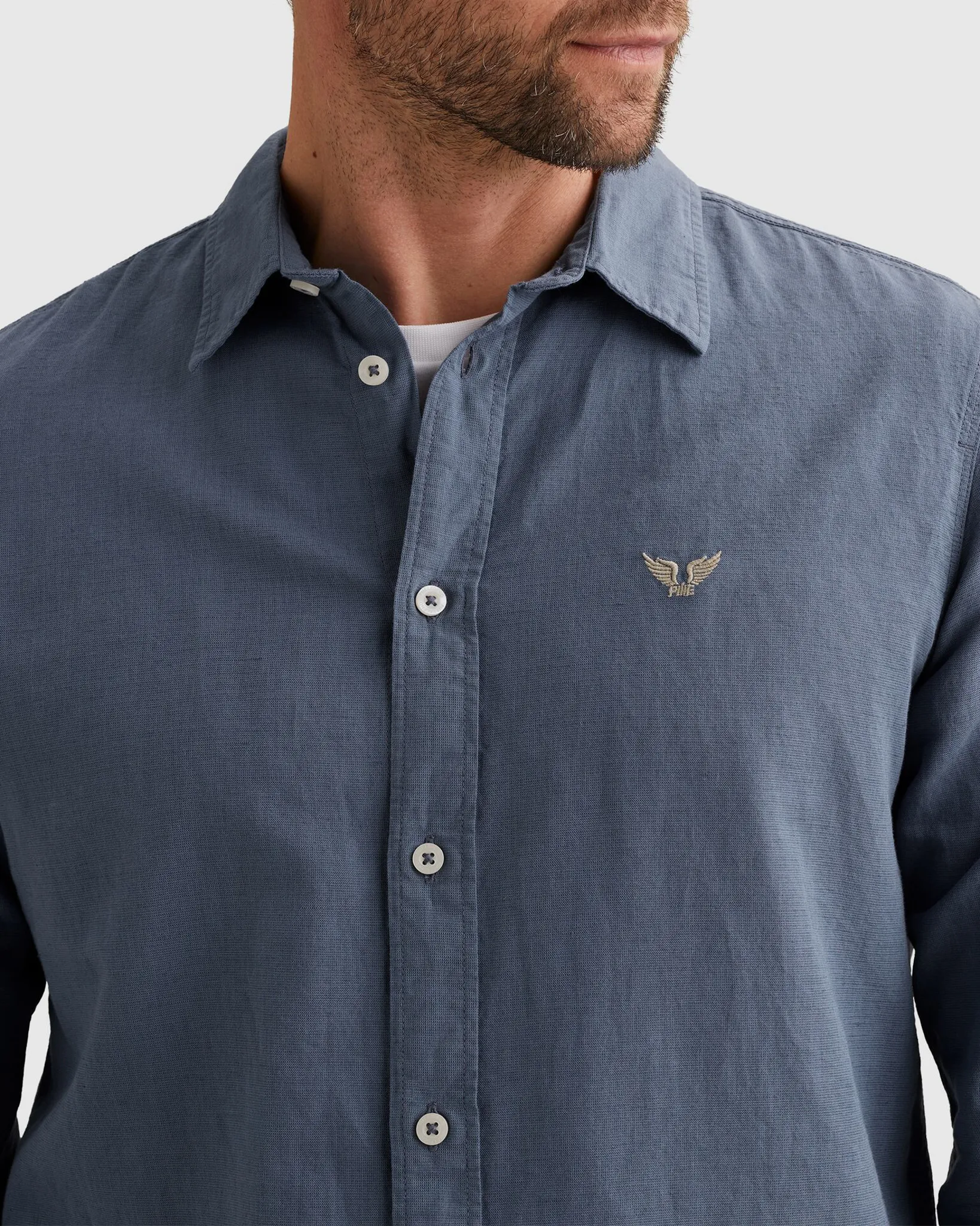 PME Legend Casual shirt Licht blauw 108314-001-L