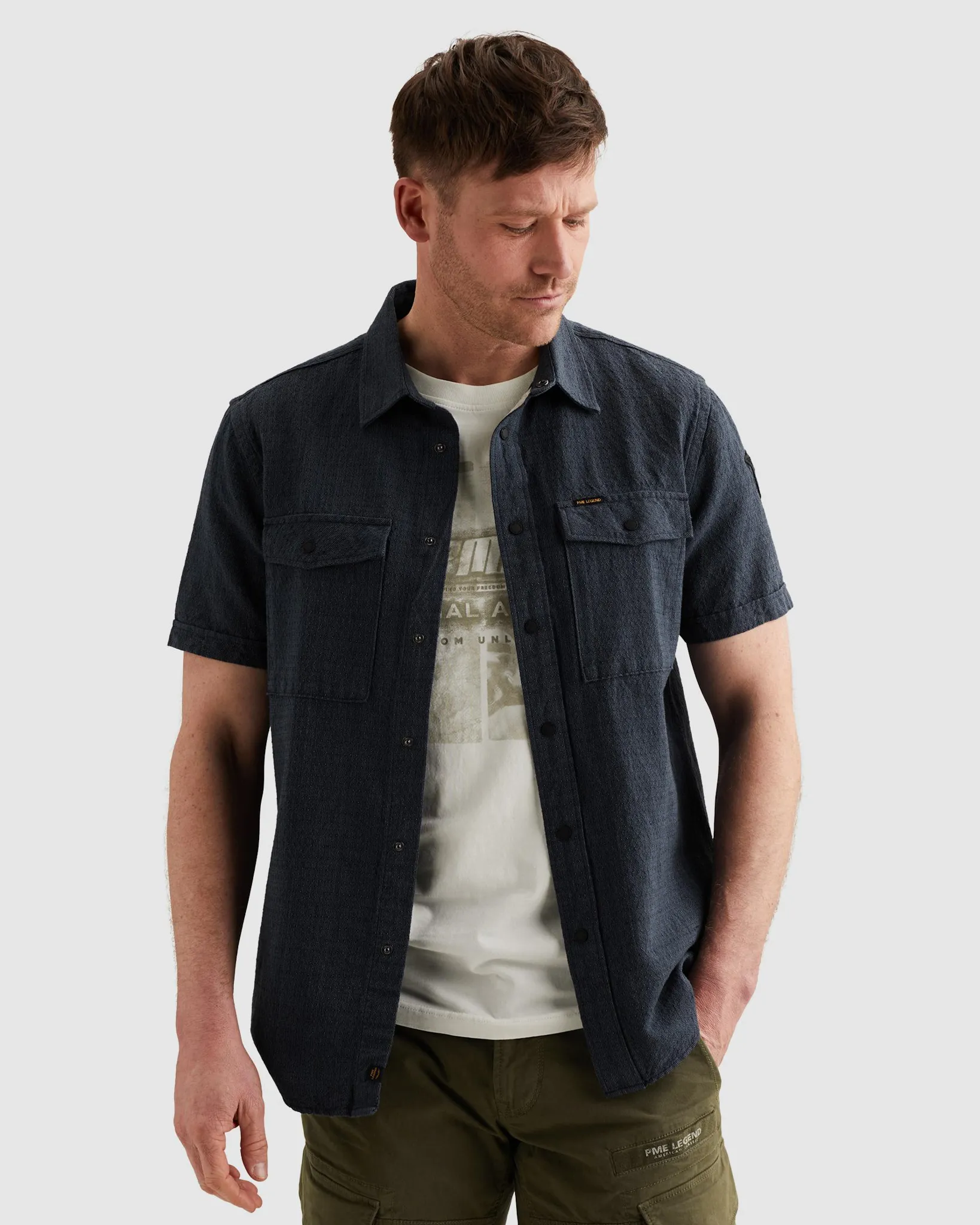 PME Legend Casual shirt Blauw 108398-001-L