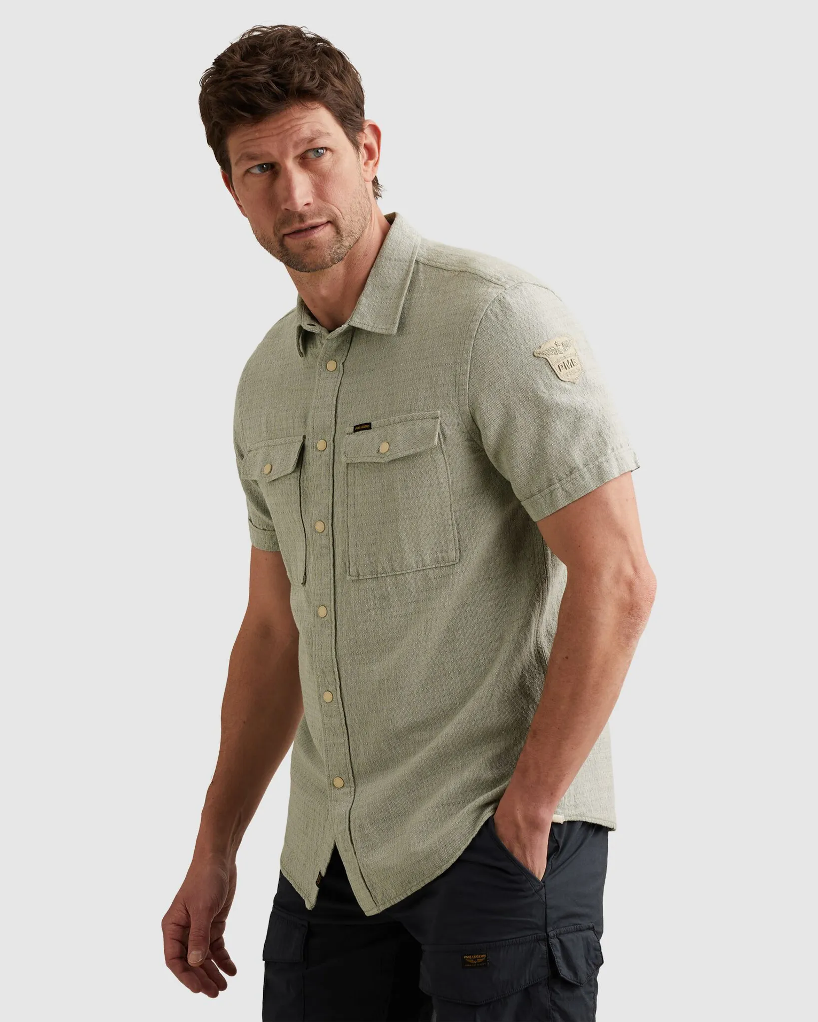 PME Legend Casual shirt Groen 108399-001-L