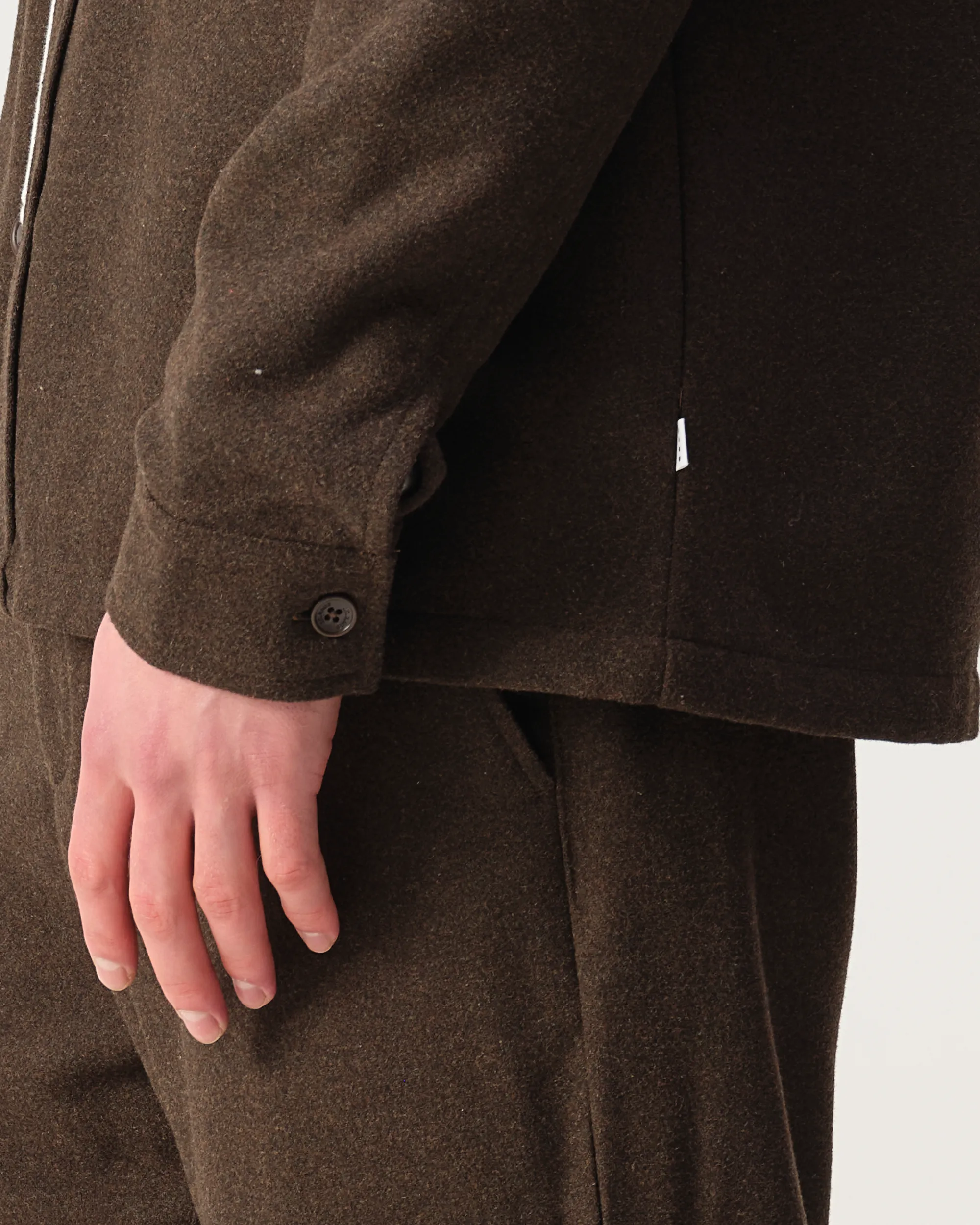 J.C. RAGS Ace Wool Overshirt Brown melange 108436-001-L