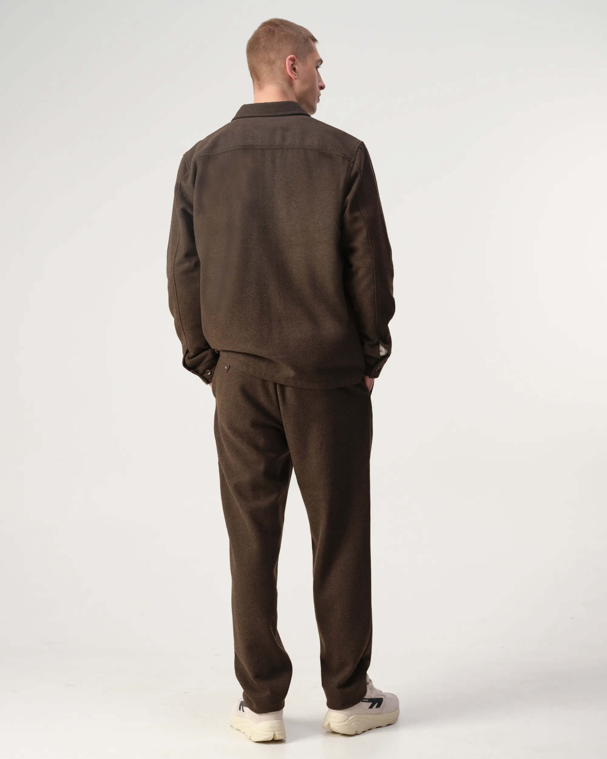 J.C. RAGS Ace Wool Overshirt Brown melange 108436-001-L