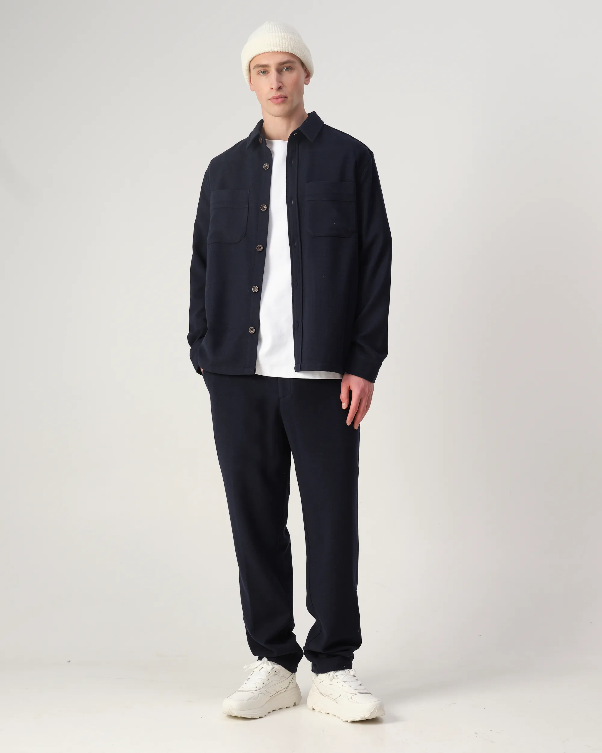 J.C. RAGS Ace Wool Overshirt Sky Captain melange 108436-002-L