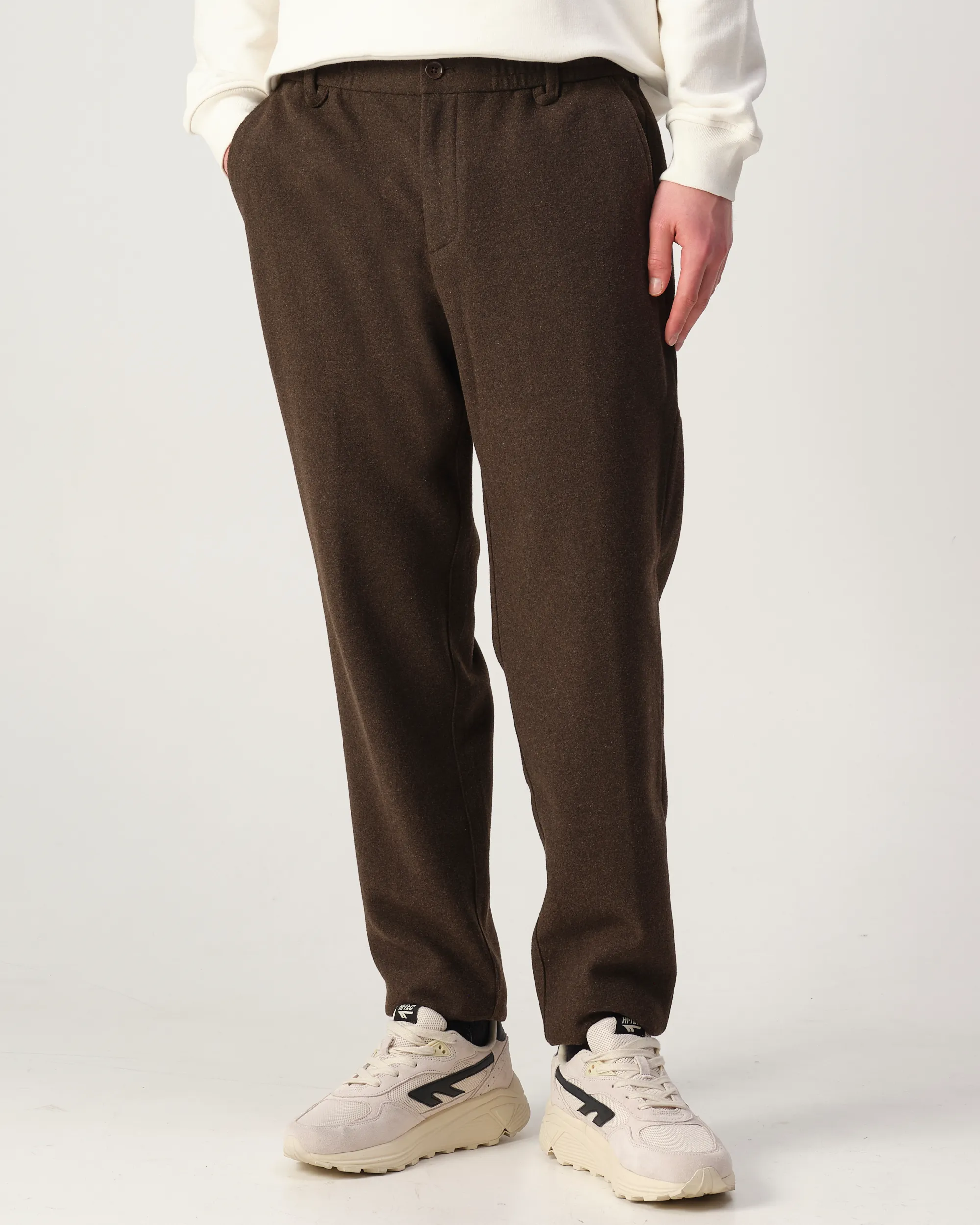 J.C. RAGS Dave Wool Pantalon Brown melange 108437-001-L
