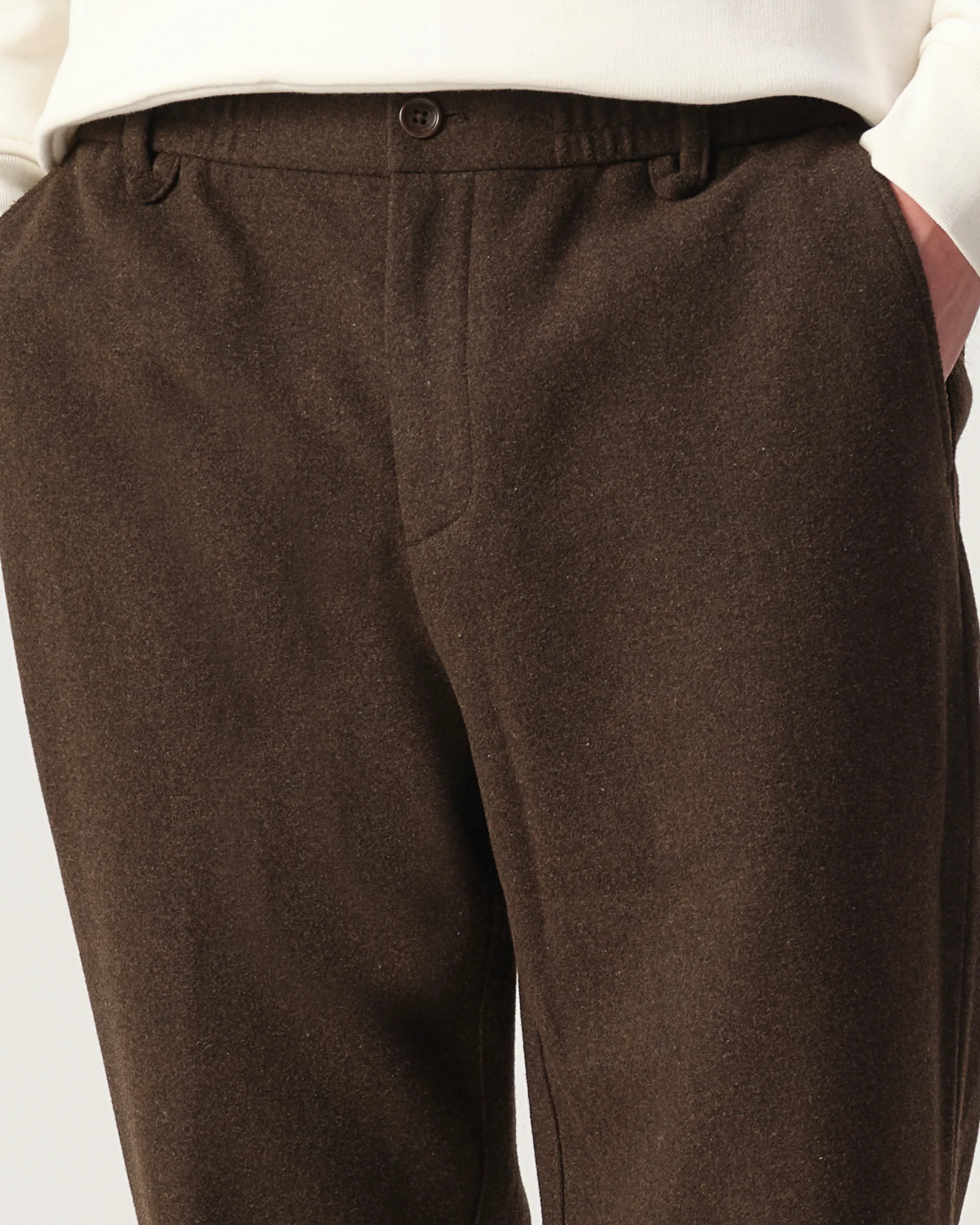 J.C. RAGS Dave Wool Pantalon Brown melange 108437-001-L