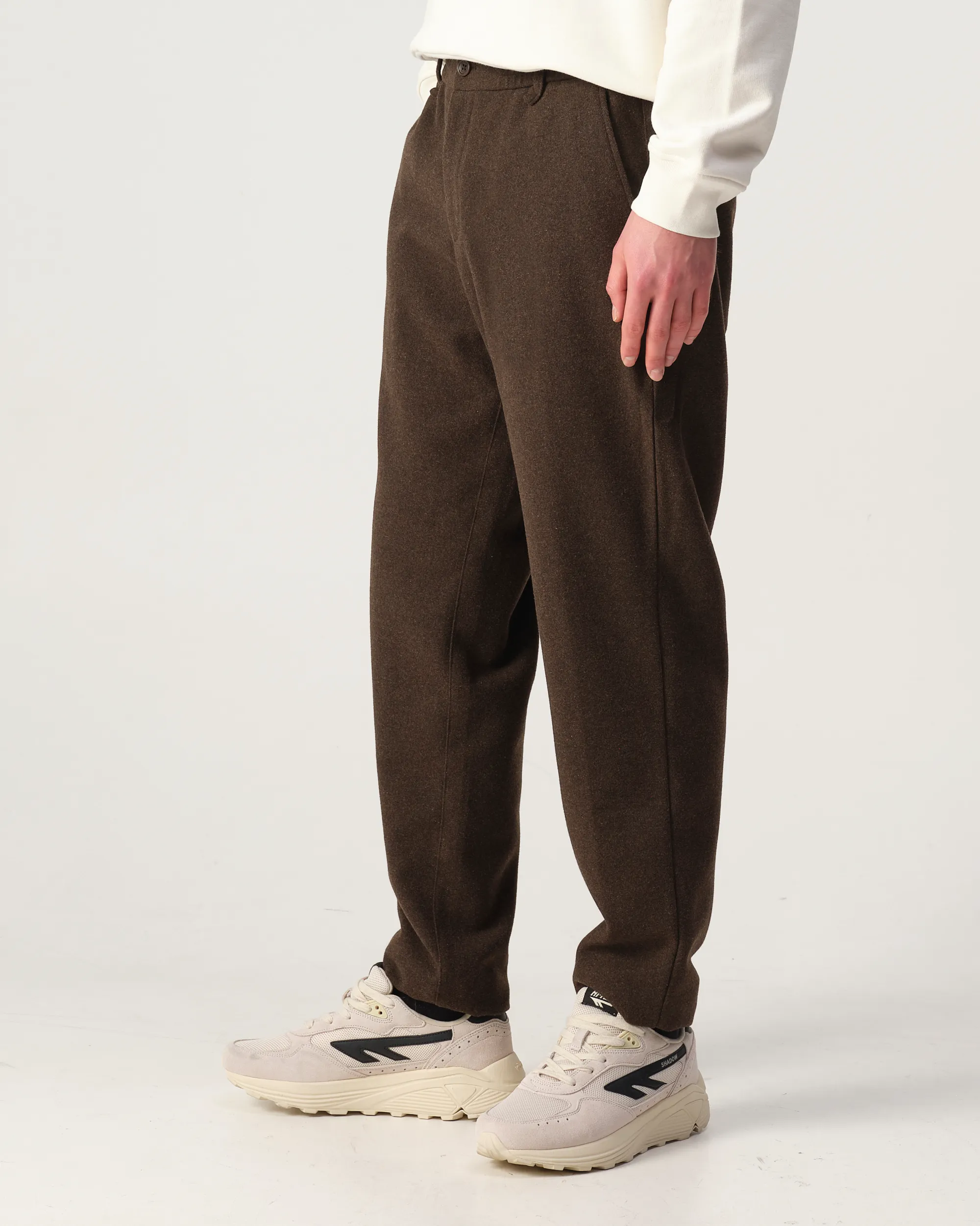 J.C. RAGS Dave Wool Pantalon Brown melange 108437-001-L
