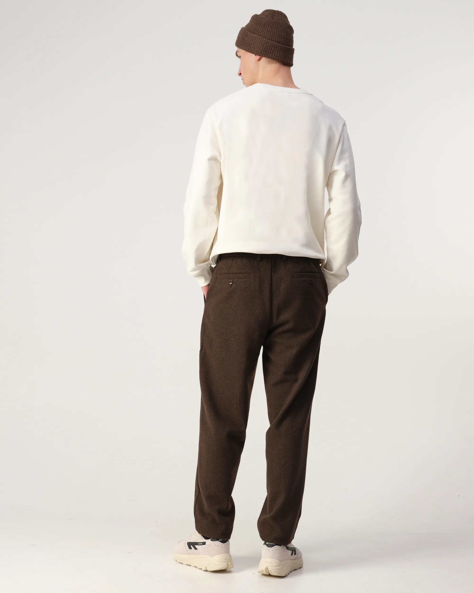 J.C. RAGS Dave Wool Pantalon Brown melange 108437-001-L