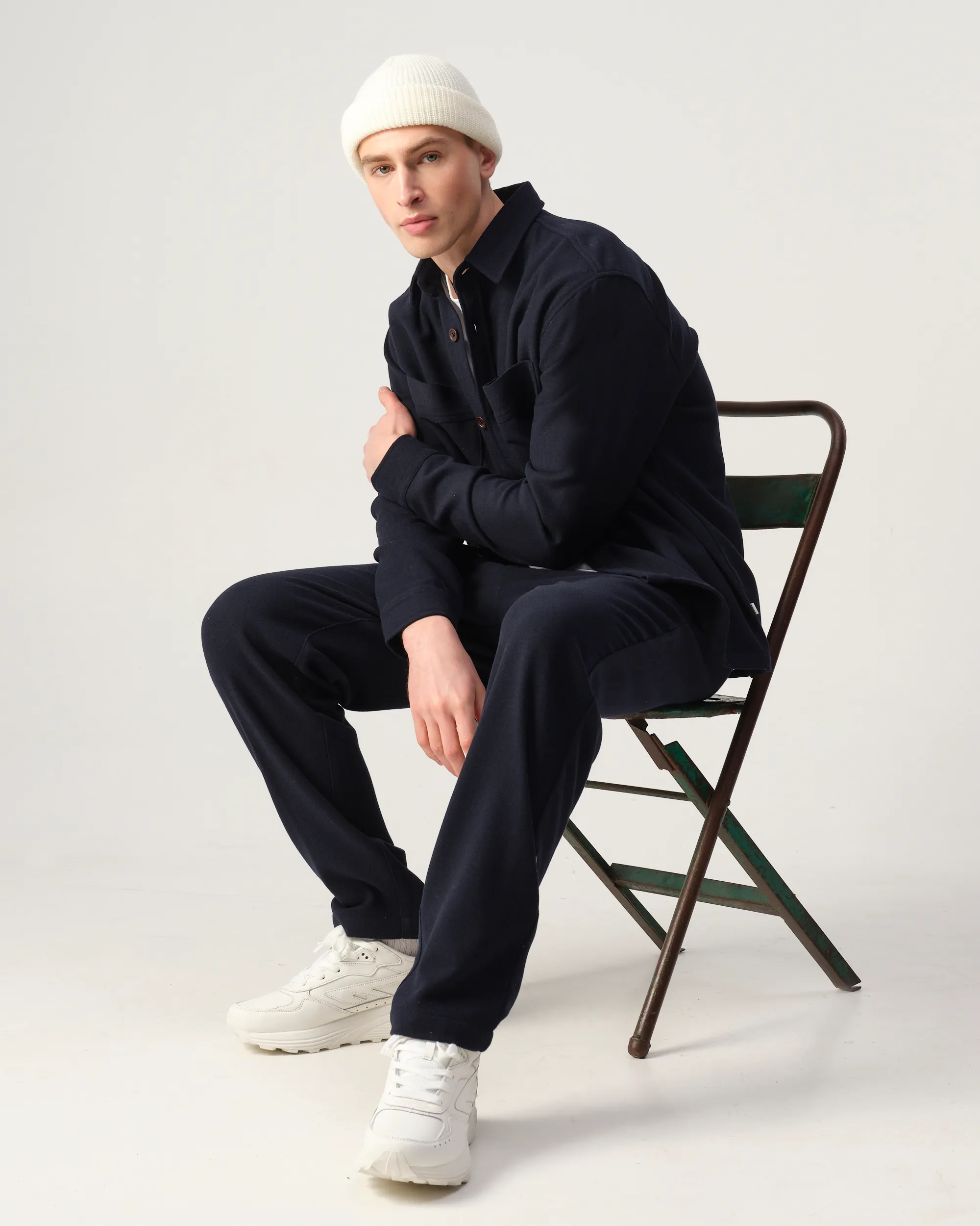 J.C. RAGS Dave Wool Pantalon Sky Captain melange 108437-002-L
