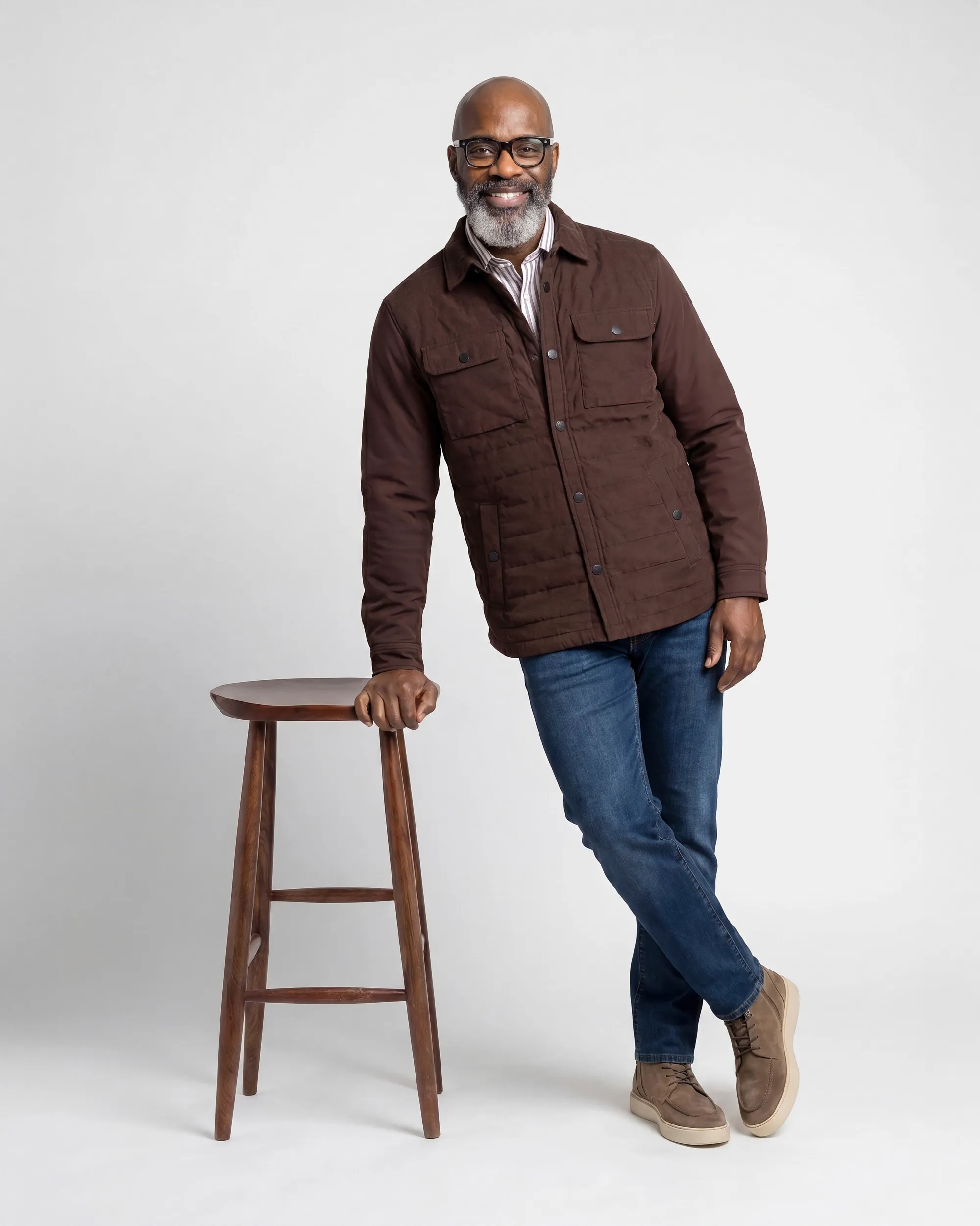 Campbell Casual Overhemd LM Coffee Bean brown 108442-004-L