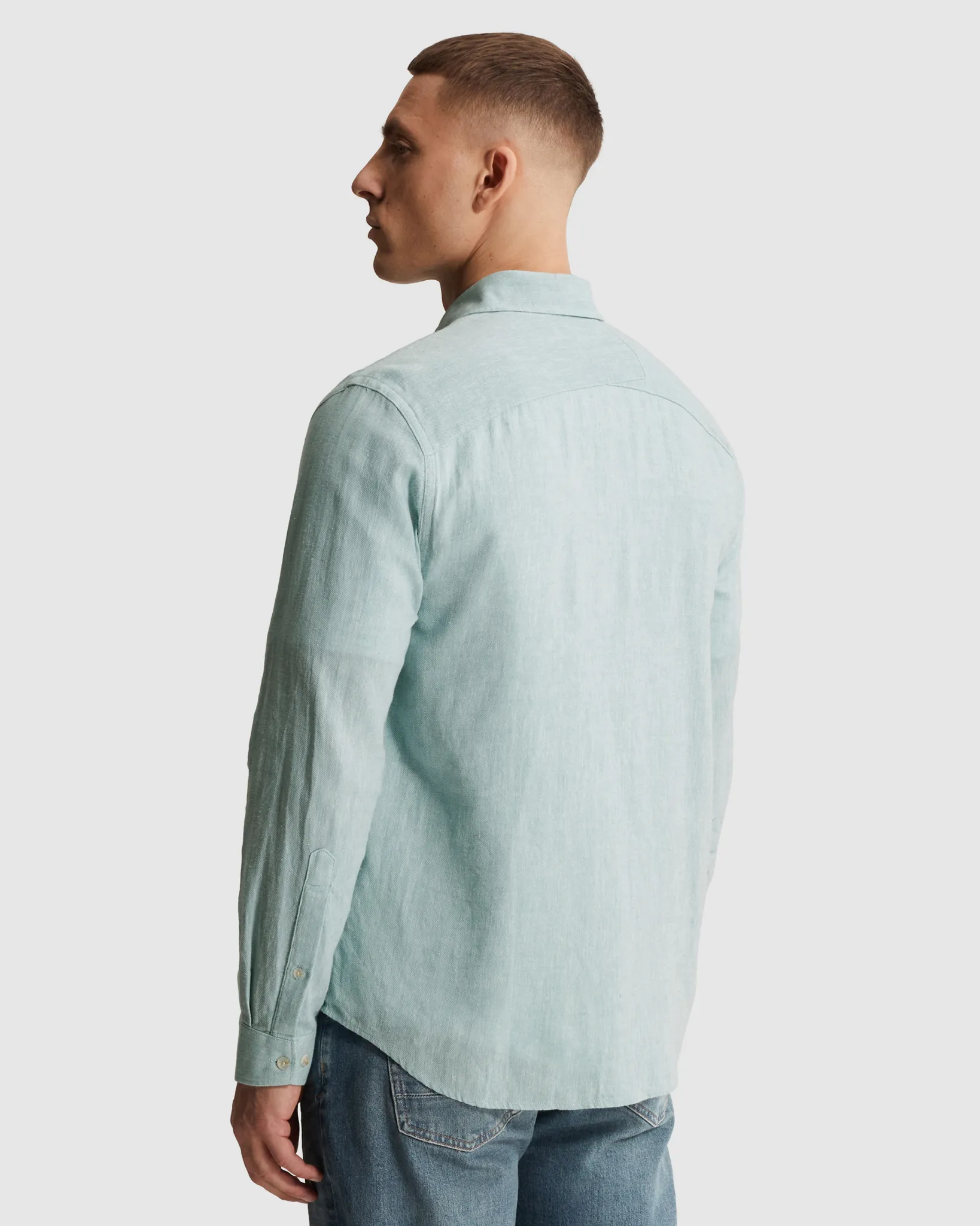 Cast Iron Casual Overhemd LM Blauw 108613-001-L