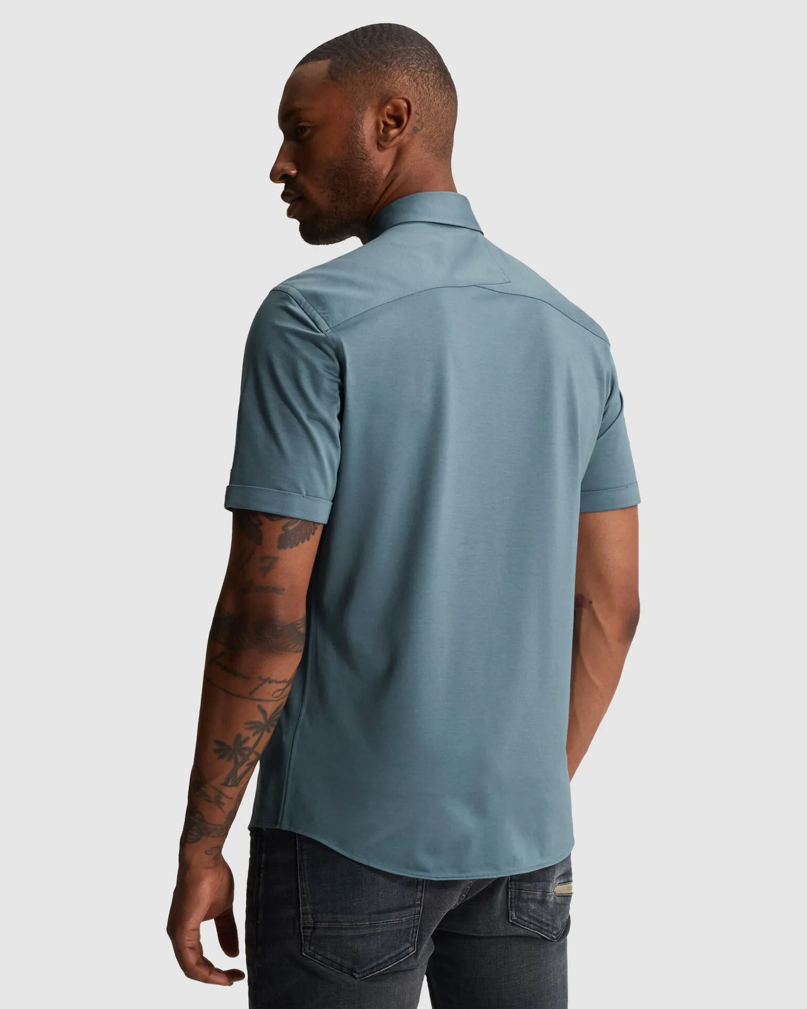 Cast Iron Casual Overhemd Blauw 108618-001-L