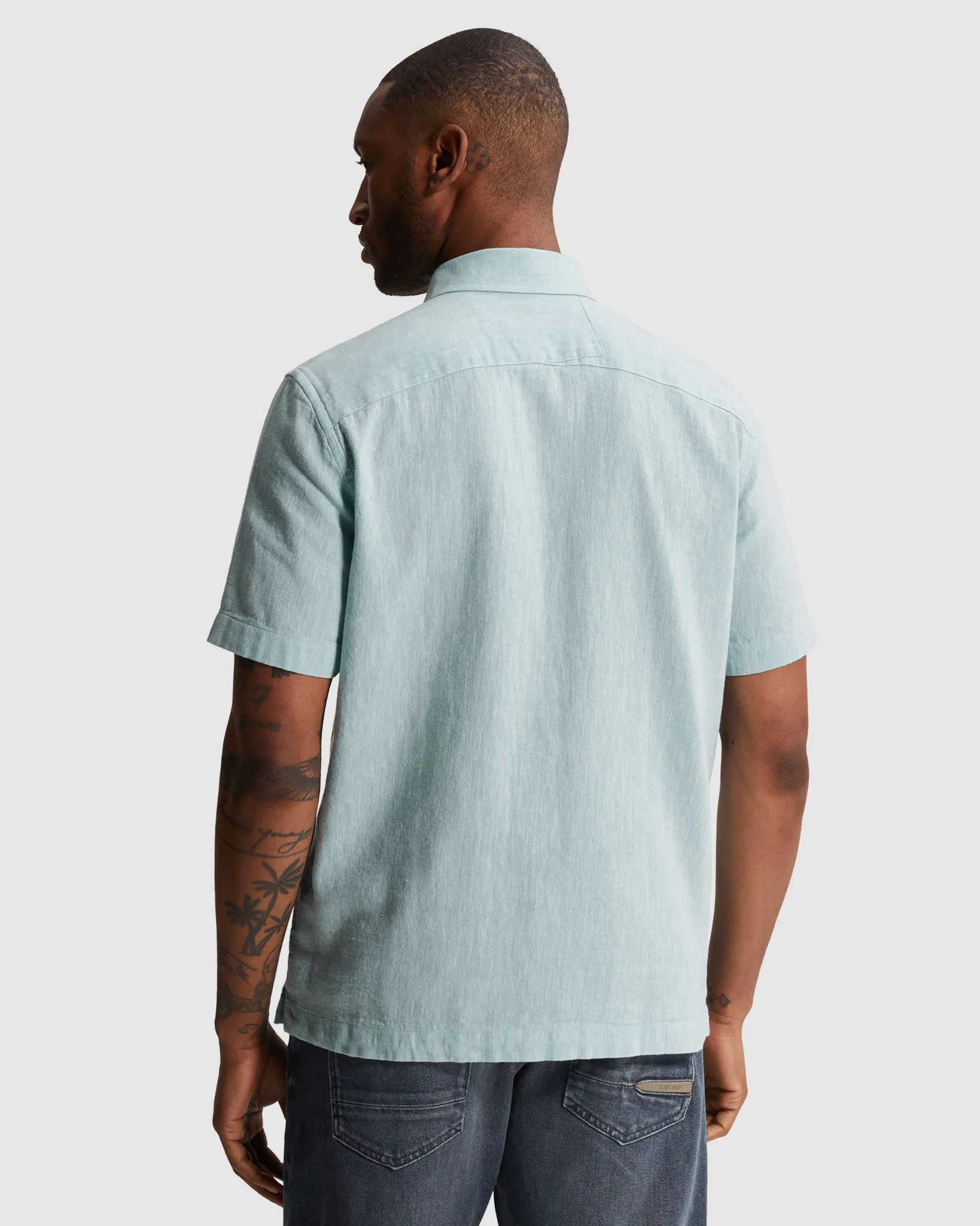 Cast Iron Casual Overhemd Blauw 108620-001-L