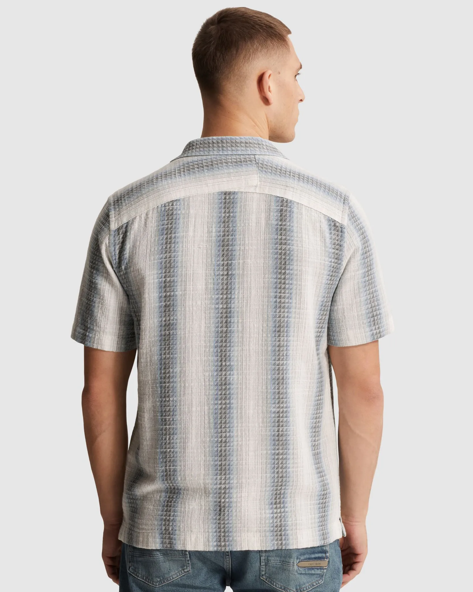 Cast Iron Casual Overhemd KM Blauw 108623-001-L