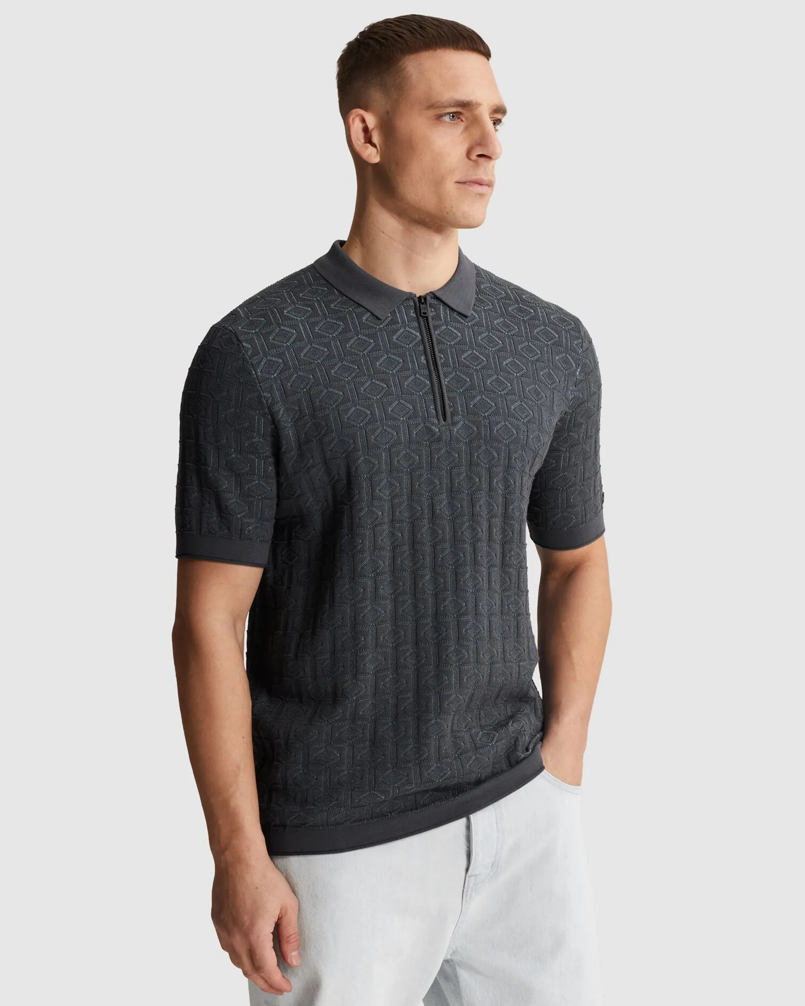 Cast Iron Polo Korte mouw Grijs 108624-001-L