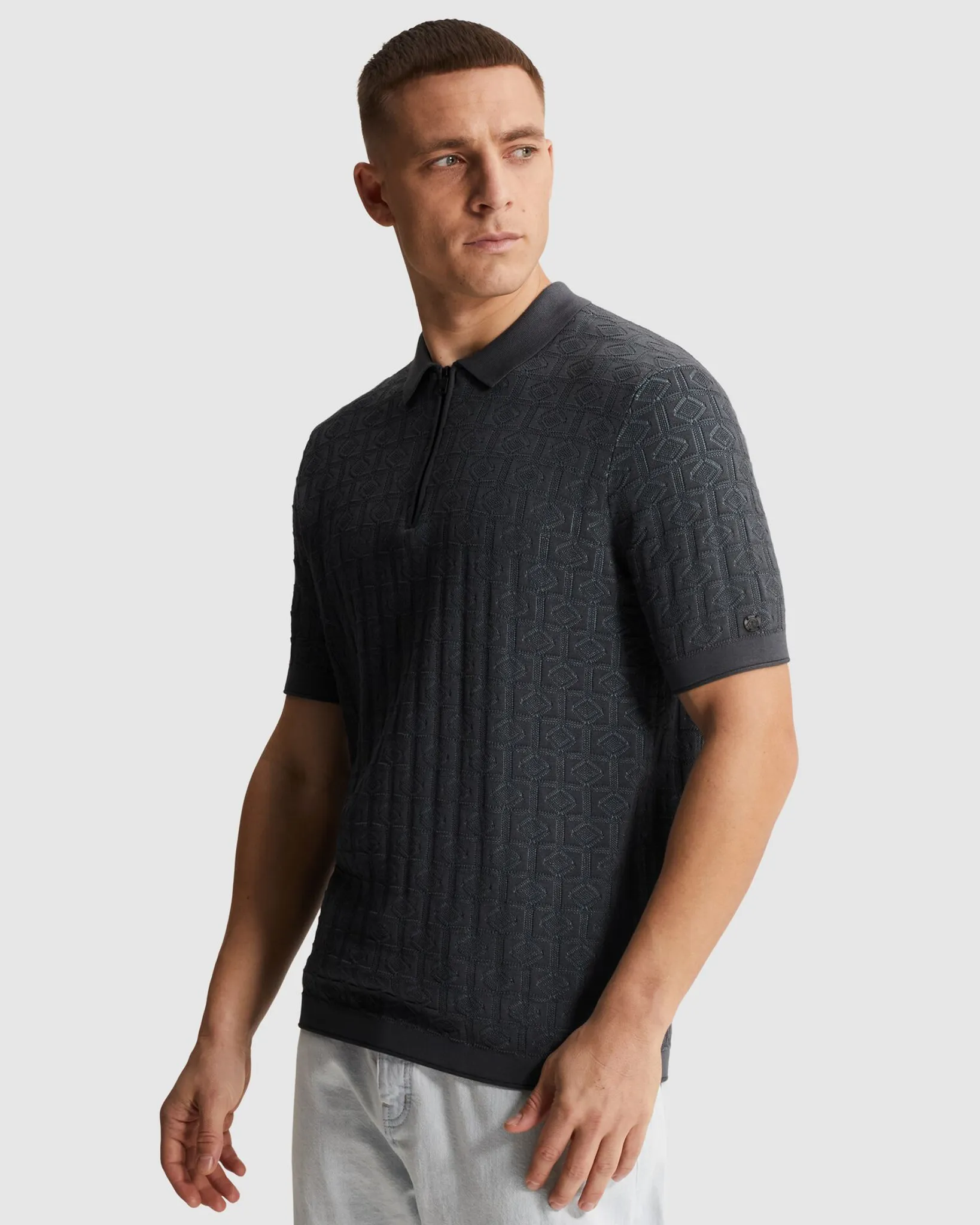 Cast Iron Polo Korte mouw Grijs 108624-001-L