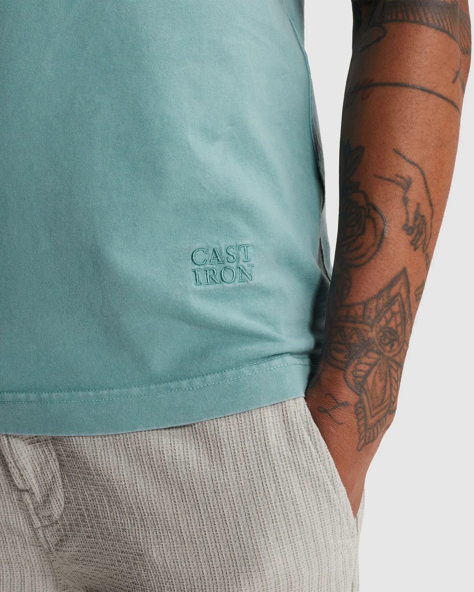 Cast Iron T-shirt Blauw 108634-001-L