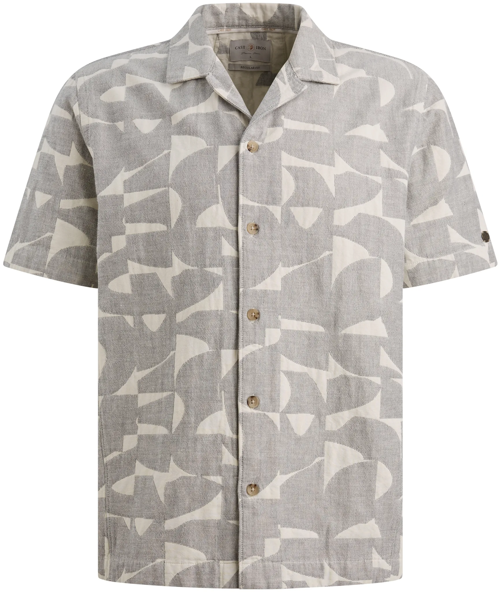 Cast Iron Casual Overhemd Grijs 108645-001-L