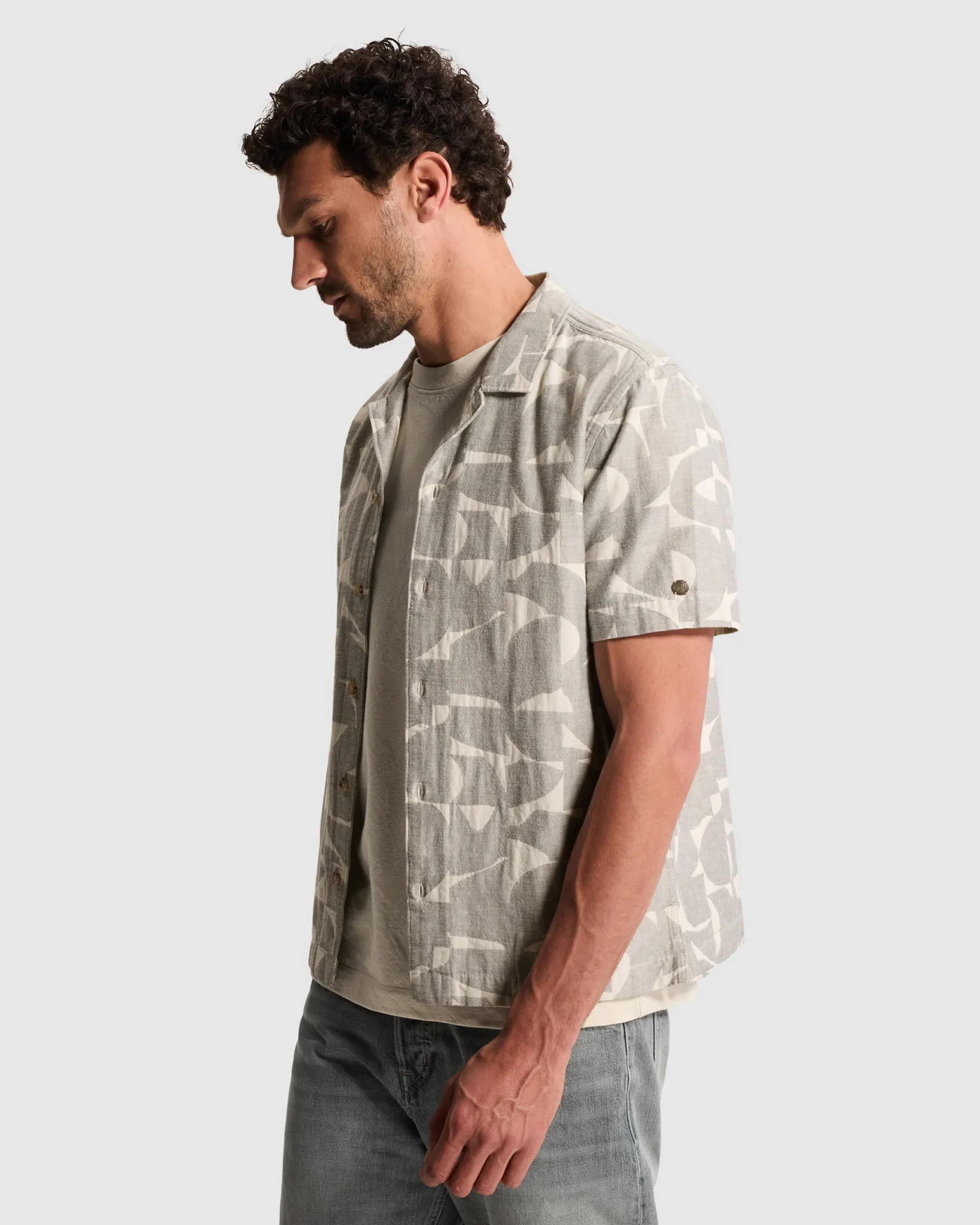 Cast Iron Casual Overhemd Grijs 108645-001-L