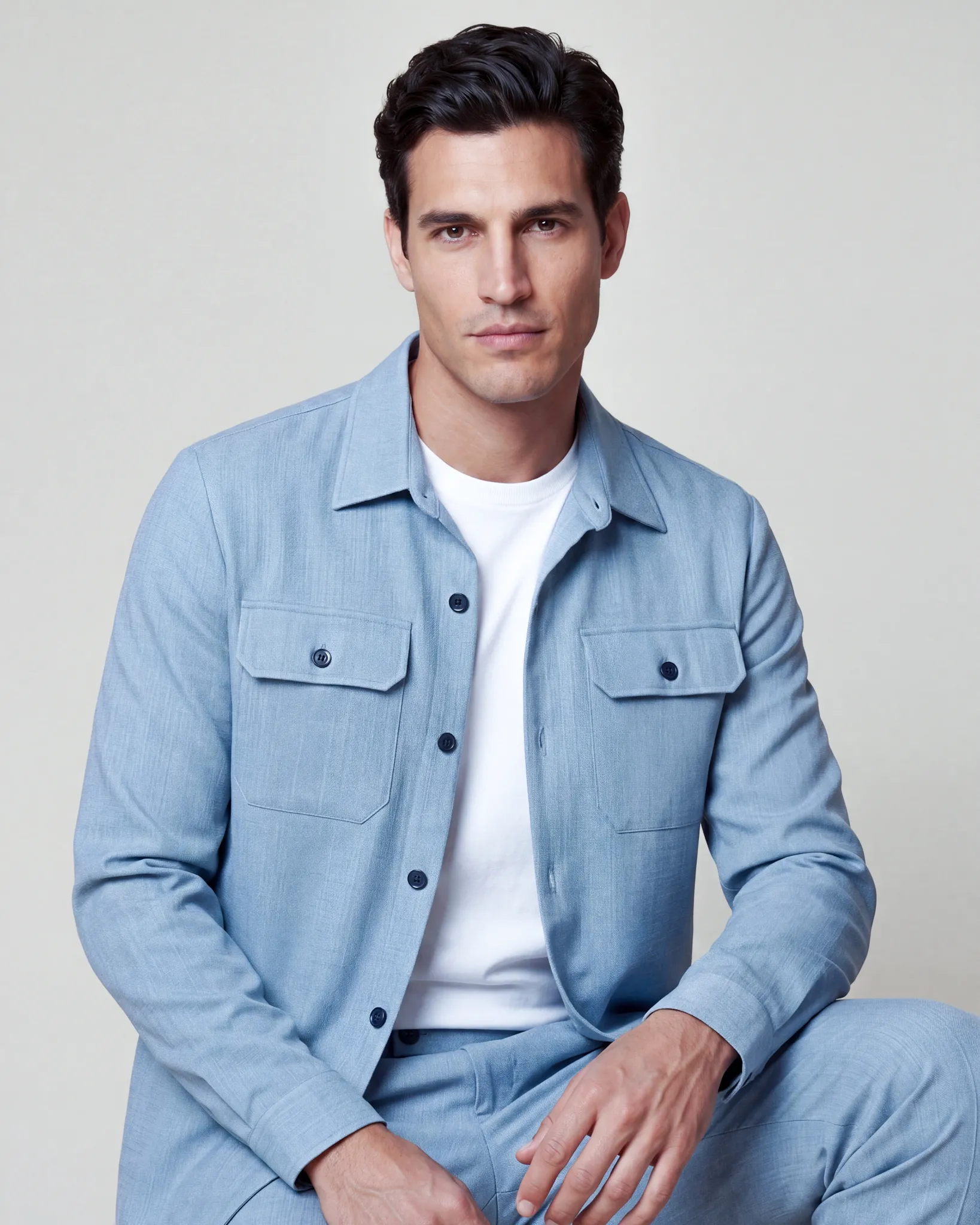 Cavallaro Perizzo Overshirt Licht blauw 108799-001-L