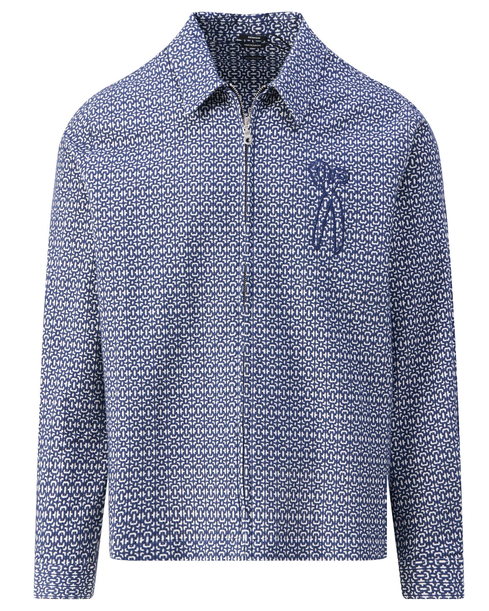 Denham Patchy Zip Overshirt Donker blauw 108952-001-L