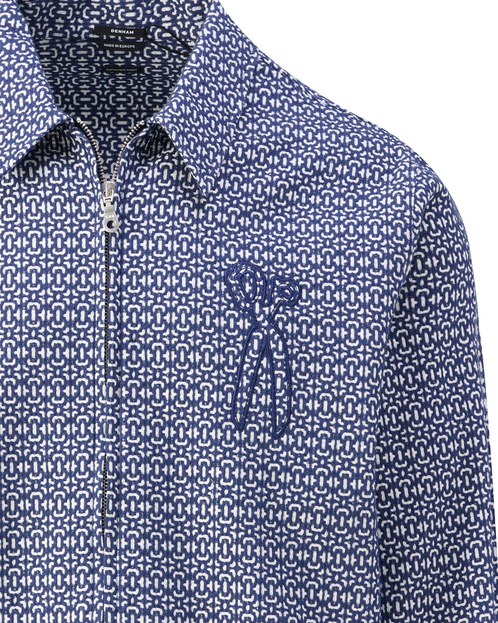 Denham Patchy Zip Overshirt Donker blauw 108952-001-L