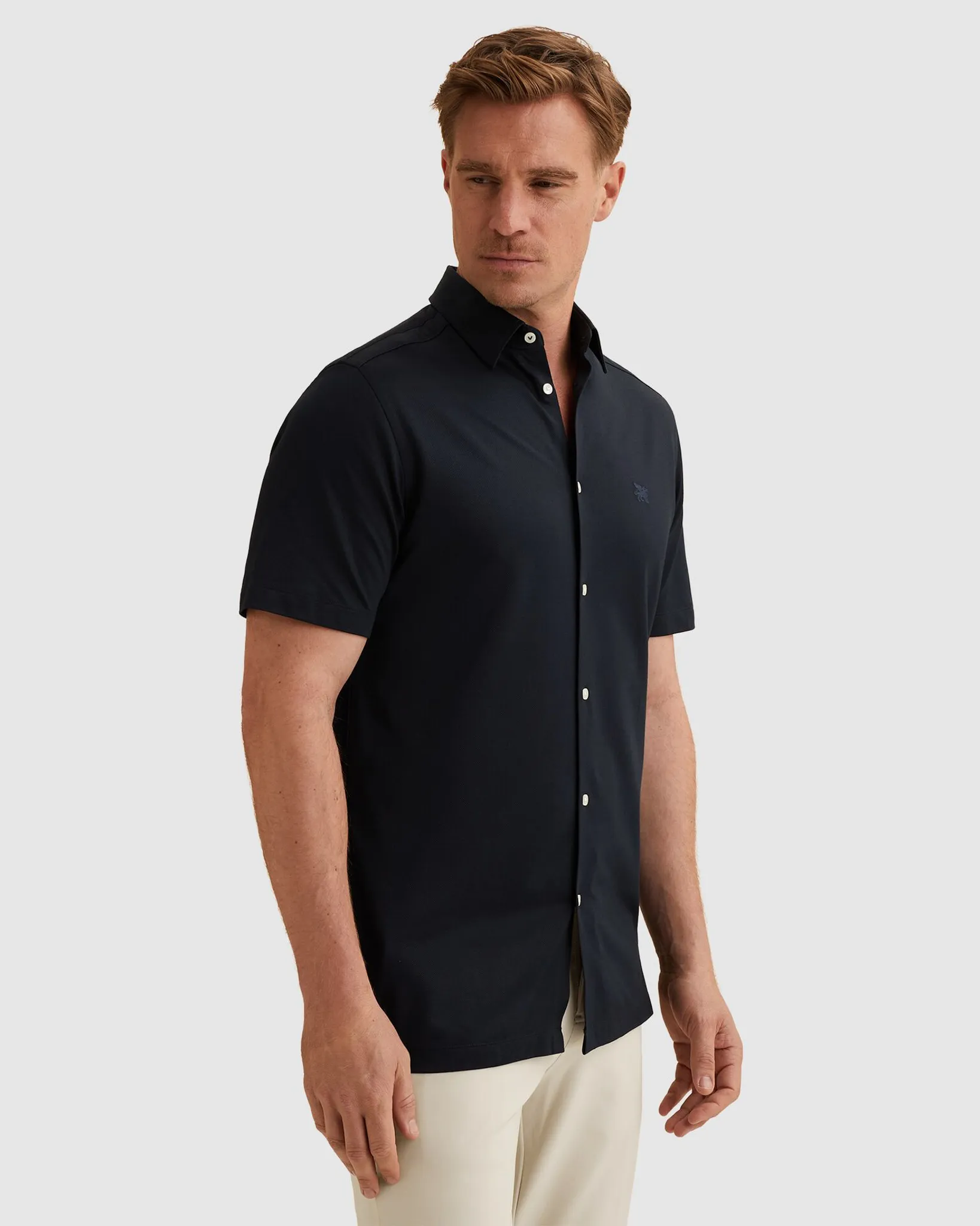 Vanguard Casual Overhemd KM Blauw 109018-001-L