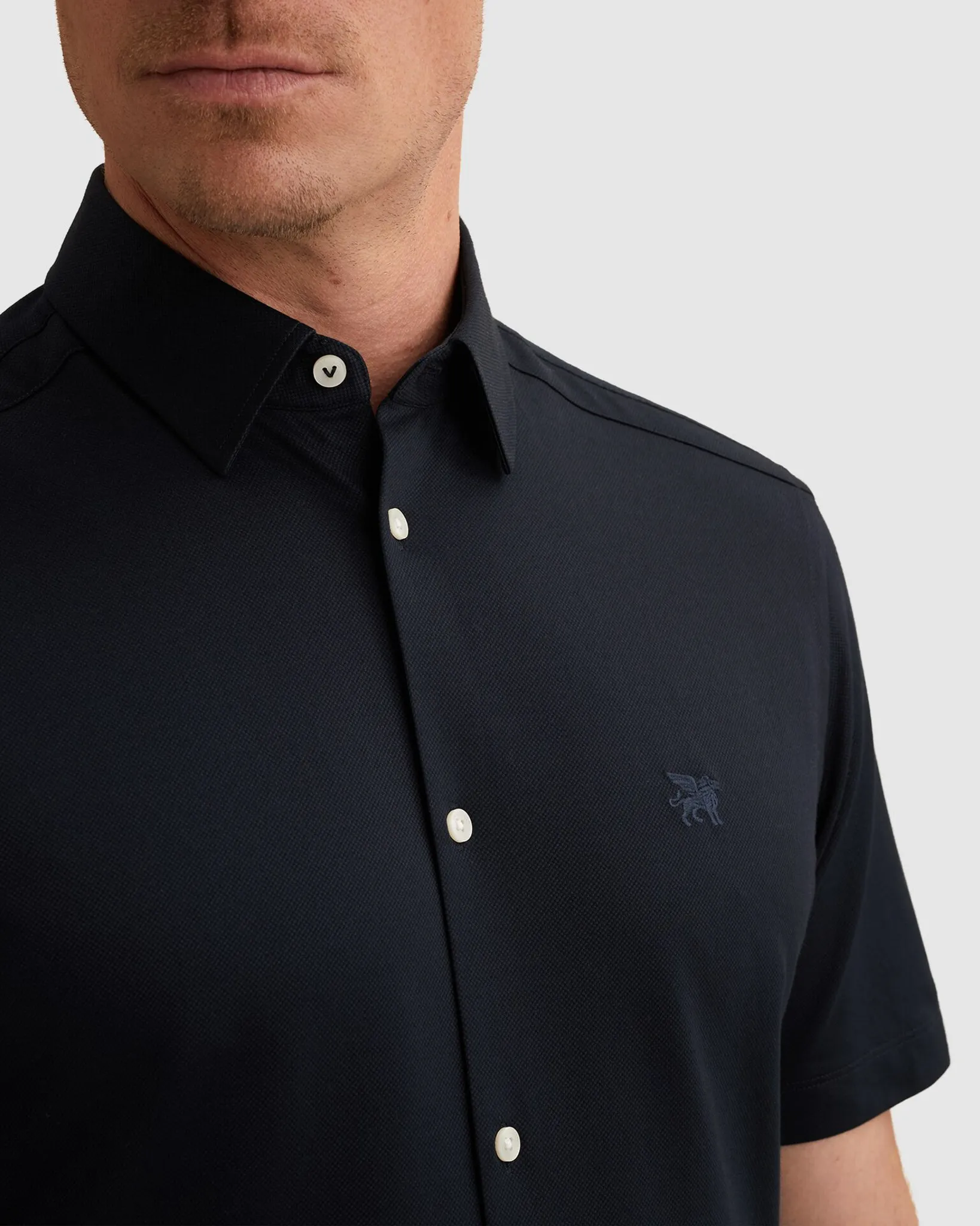 Vanguard Casual Overhemd KM Blauw 109018-001-L