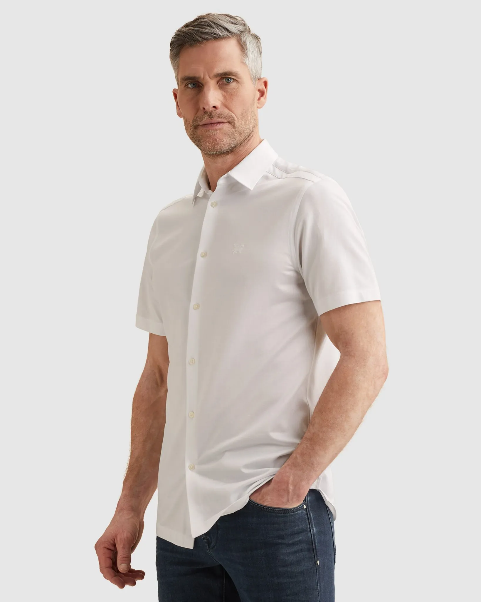 Vanguard Casual Overhemd KM Wit 109019-001-L