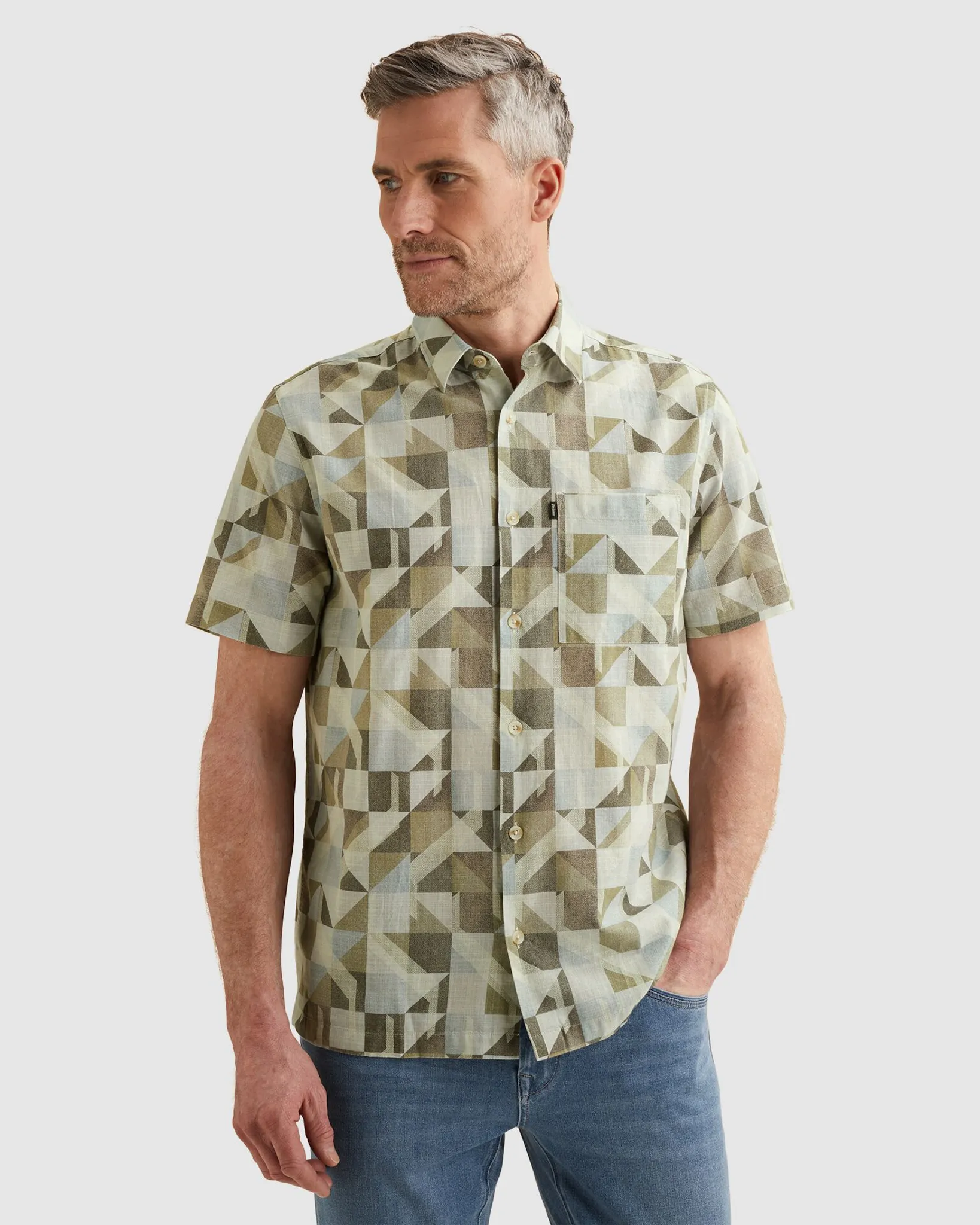 Vanguard Casual Overhemd KM Ecru 109021-001-L