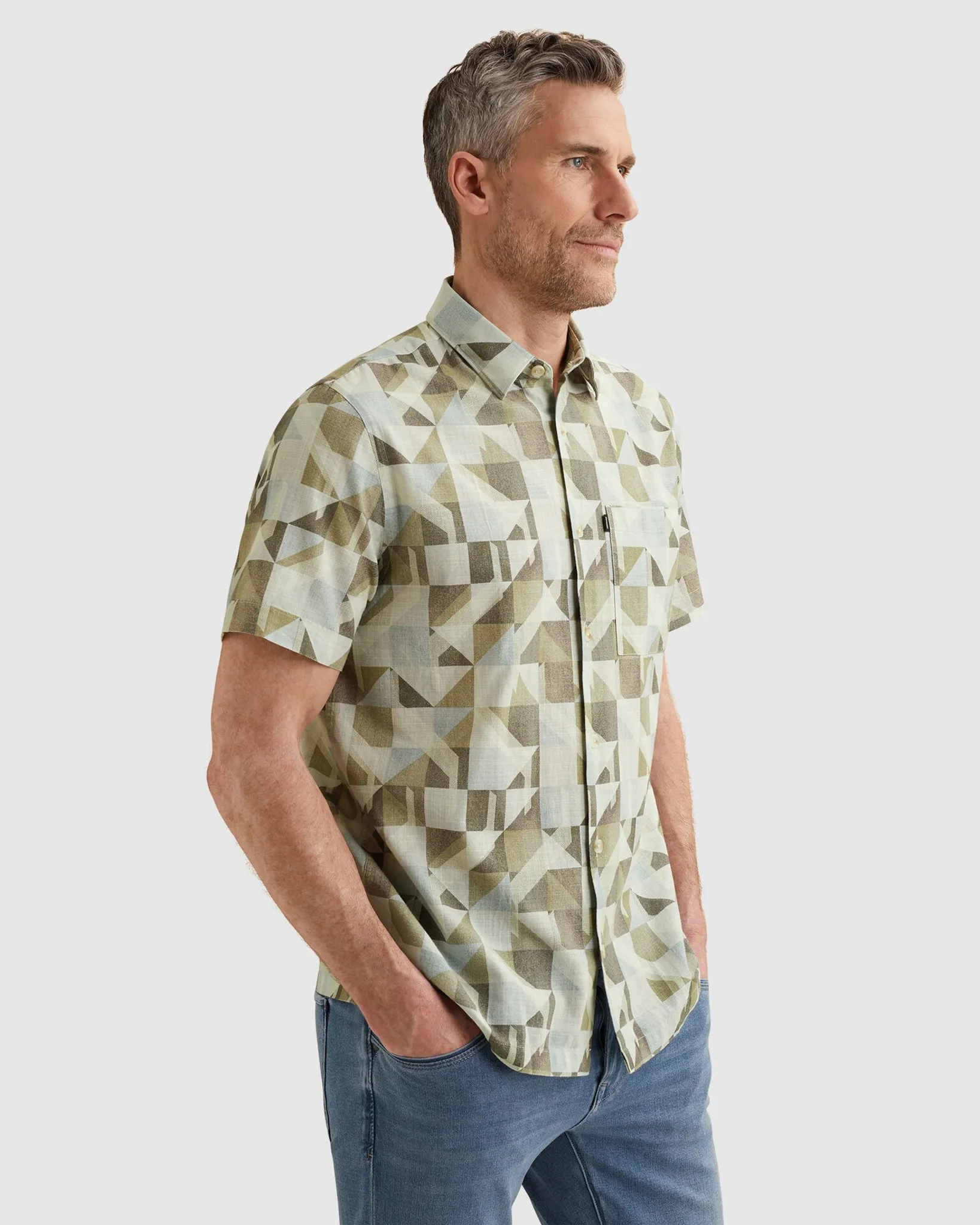 Vanguard Casual Overhemd KM Ecru 109021-001-L