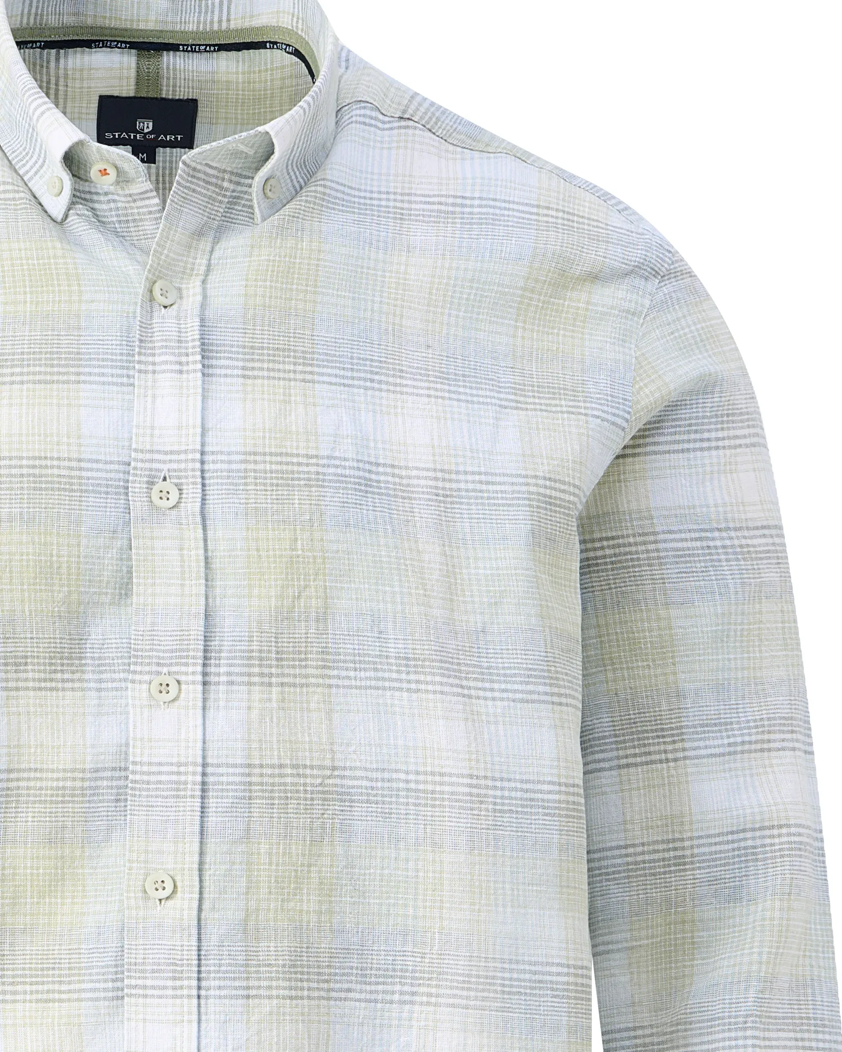 State of Art Casual Overhemd LM Licht groen 109090-001-L