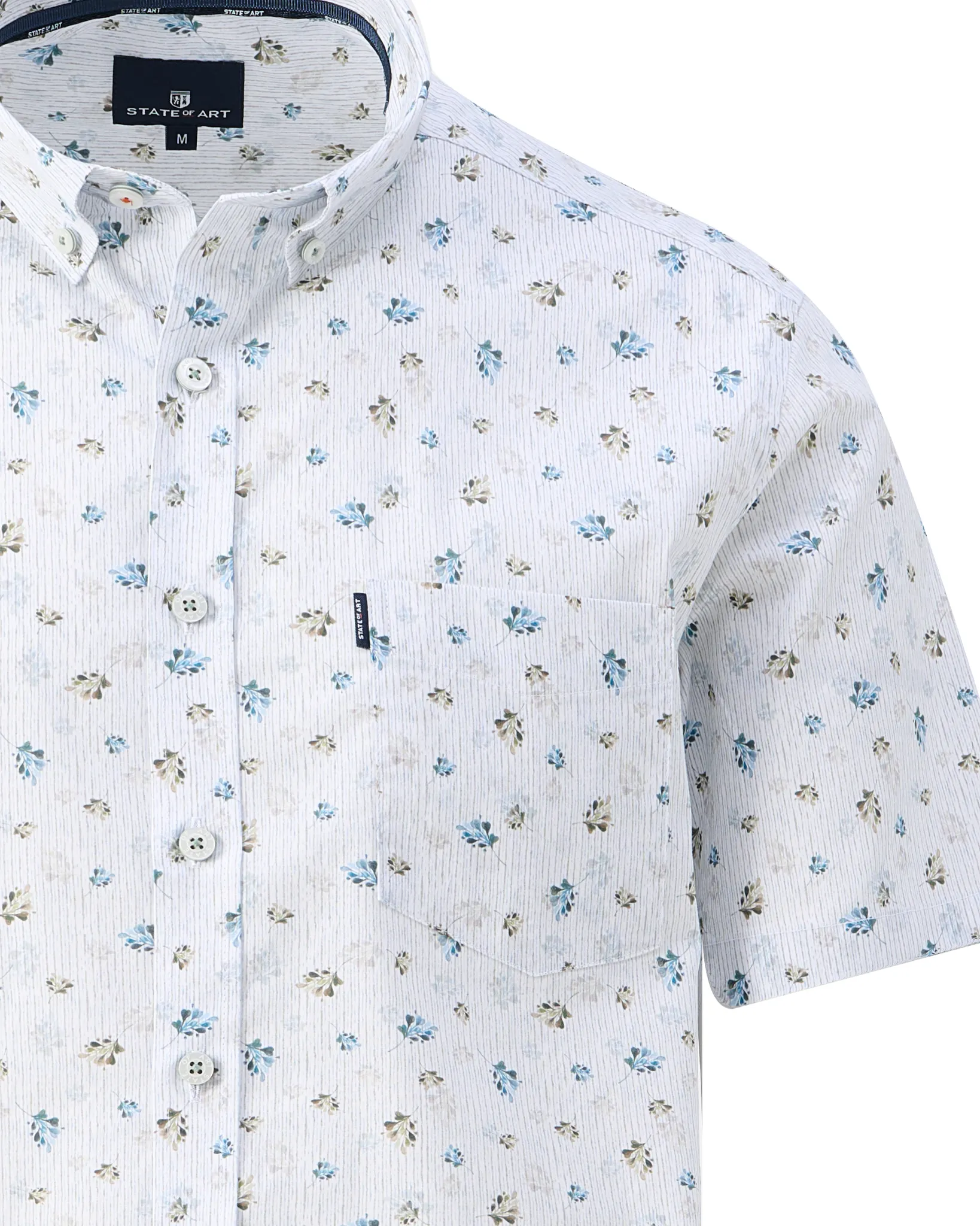 State of Art Casual Overhemd KM Licht blauw 109092-001-L