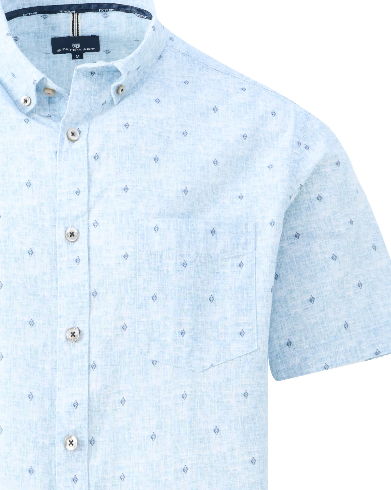 State of Art Casual Overhemd KM Licht blauw 109102-001-4XL