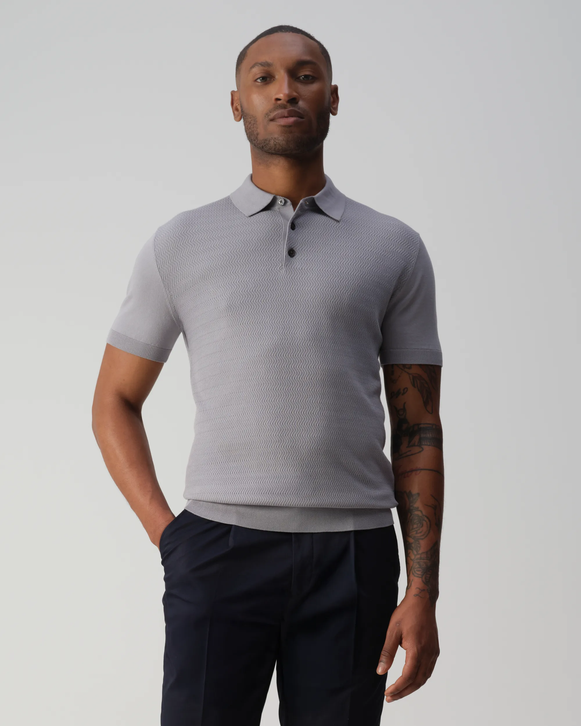 Vesper Luton Polo Grey Blue 109270-004-L