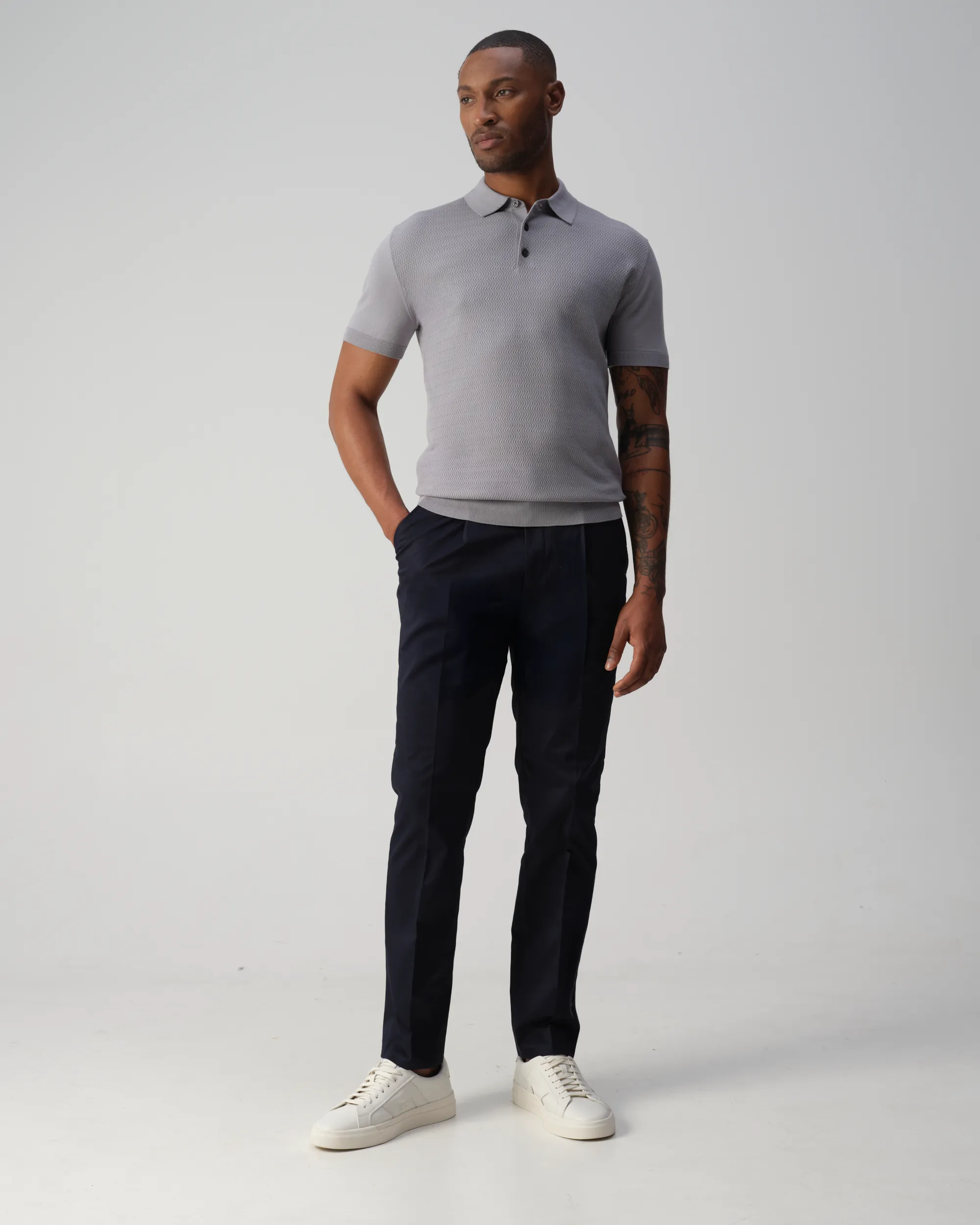 Vesper Luton Polo Grey Blue 109270-004-L