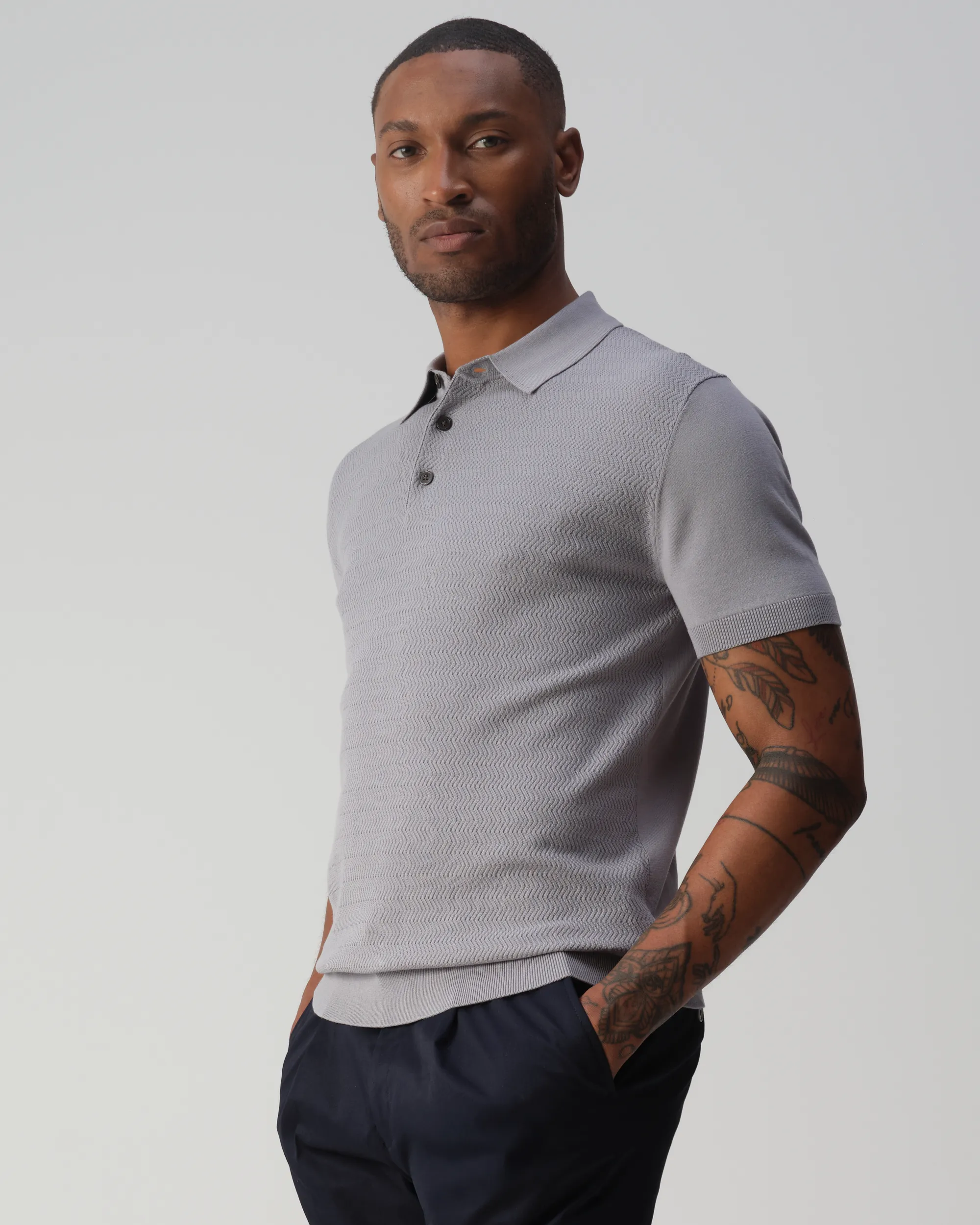 Vesper Luton Polo Grey Blue 109270-004-L