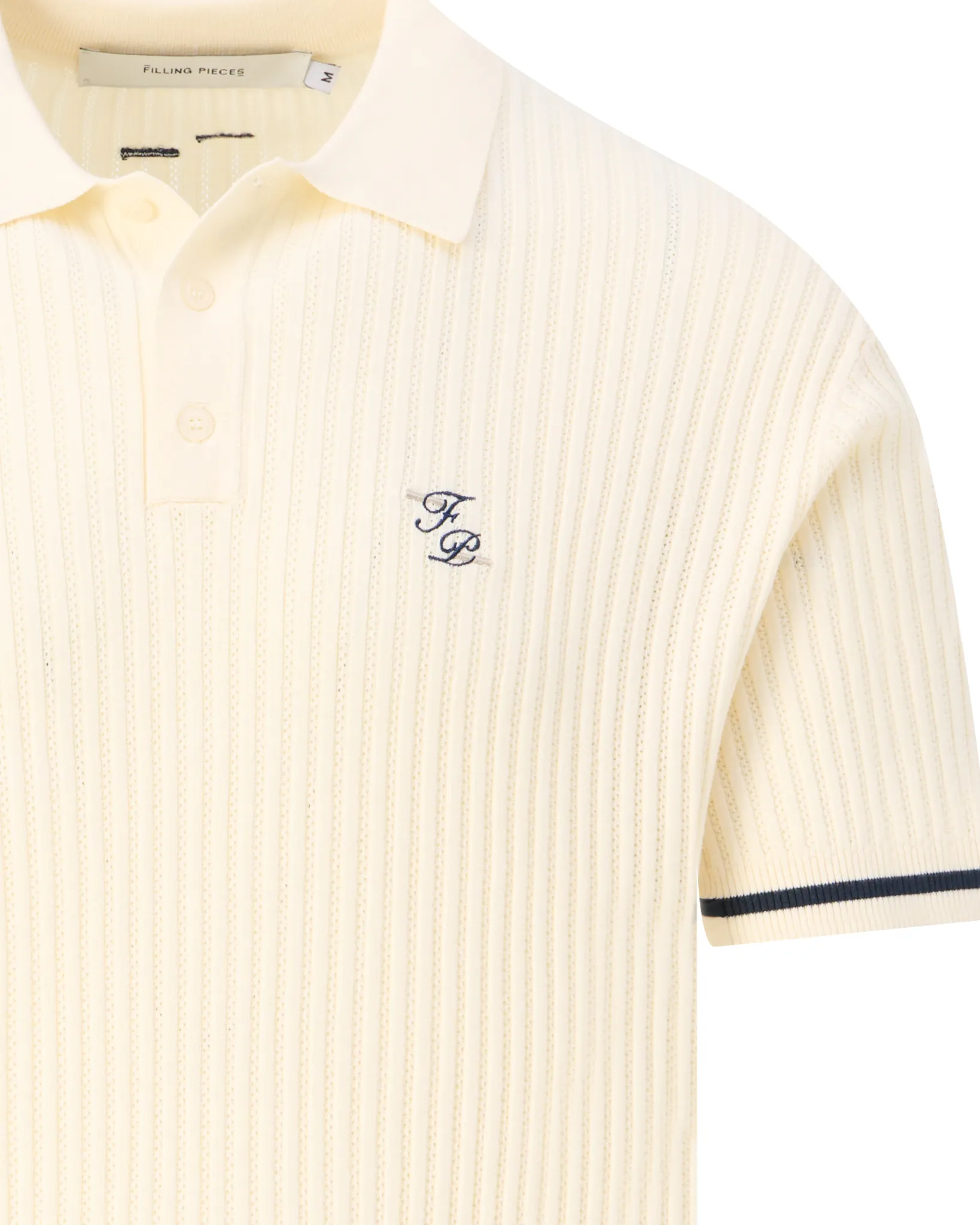 Filling Pieces Fine Knit Polo Off white 109556-001-L