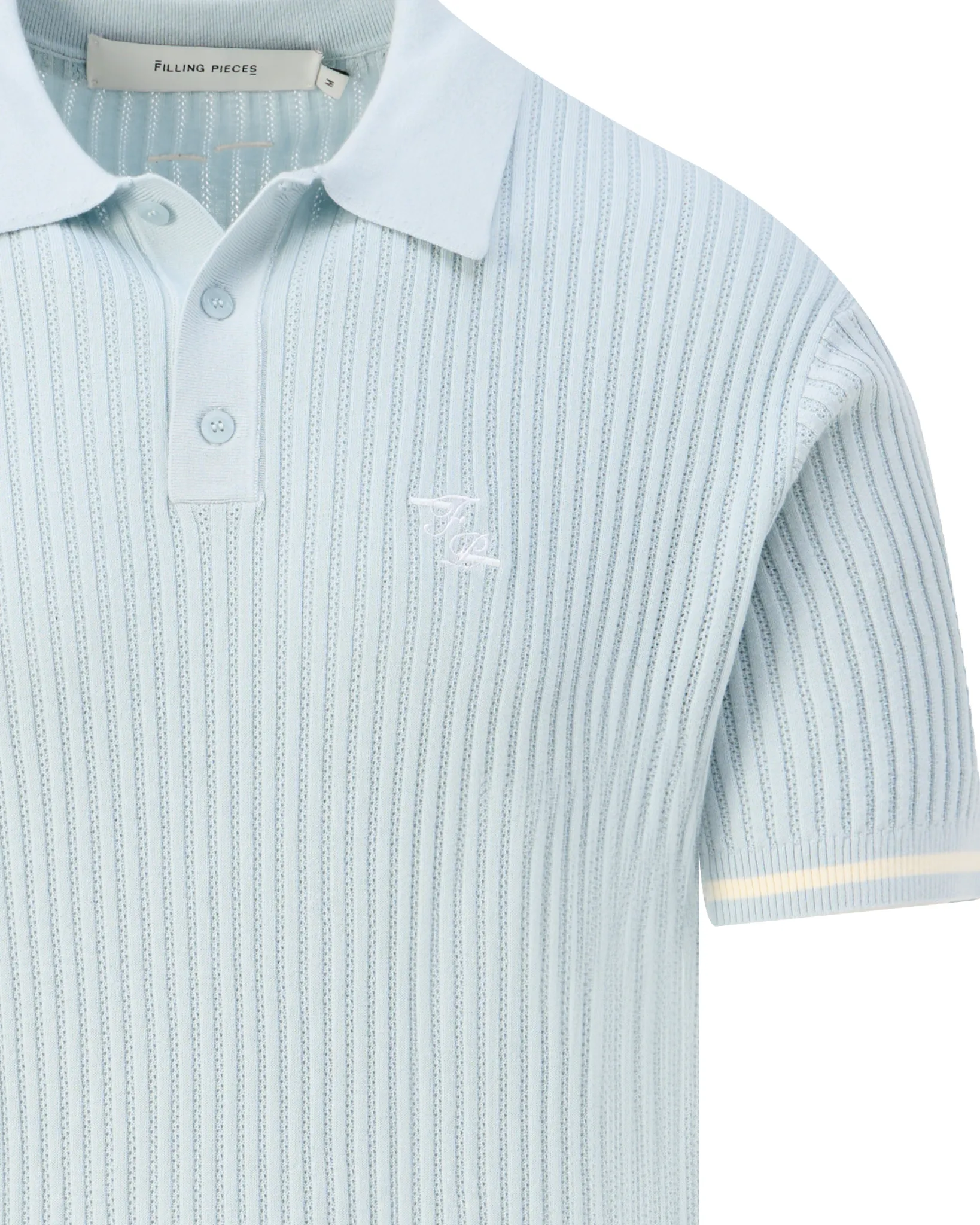 Filling Pieces Fine Knit Polo Licht blauw 109557-001-L