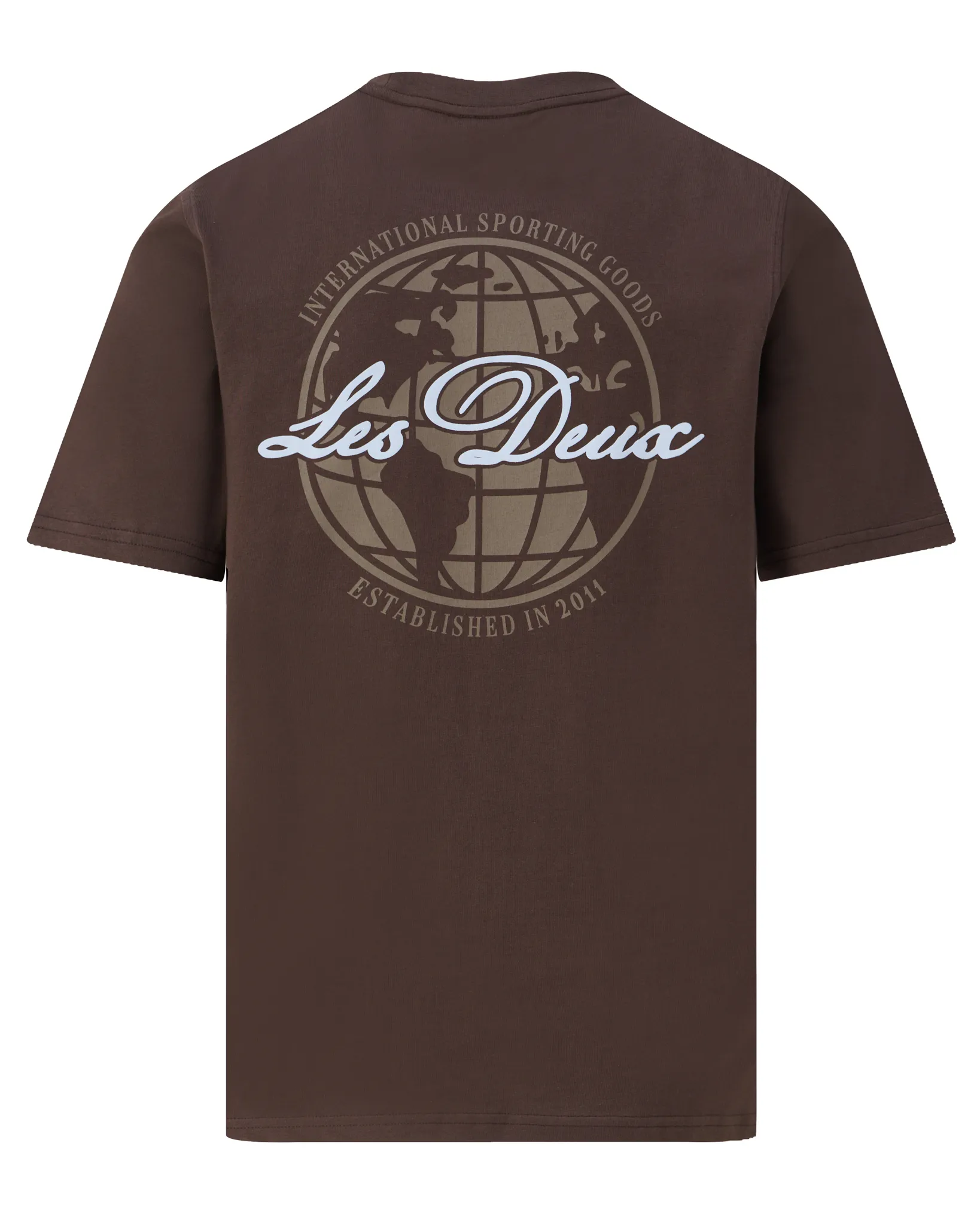 Les Deux Ben Globe T-shirt Bruin 109934-001-L