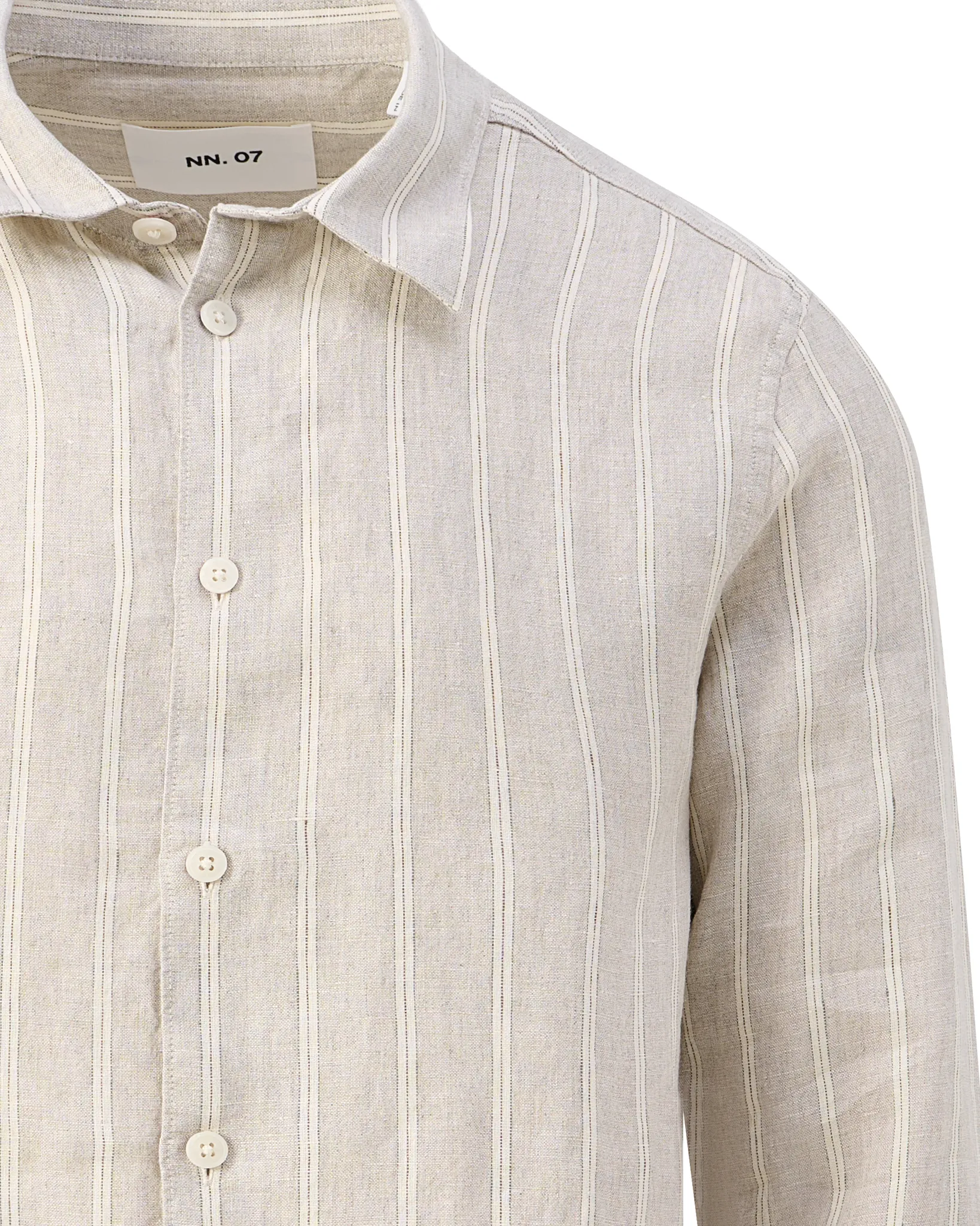 NN07 Enzo Casual Overhemd Beige streep 110104-001-L