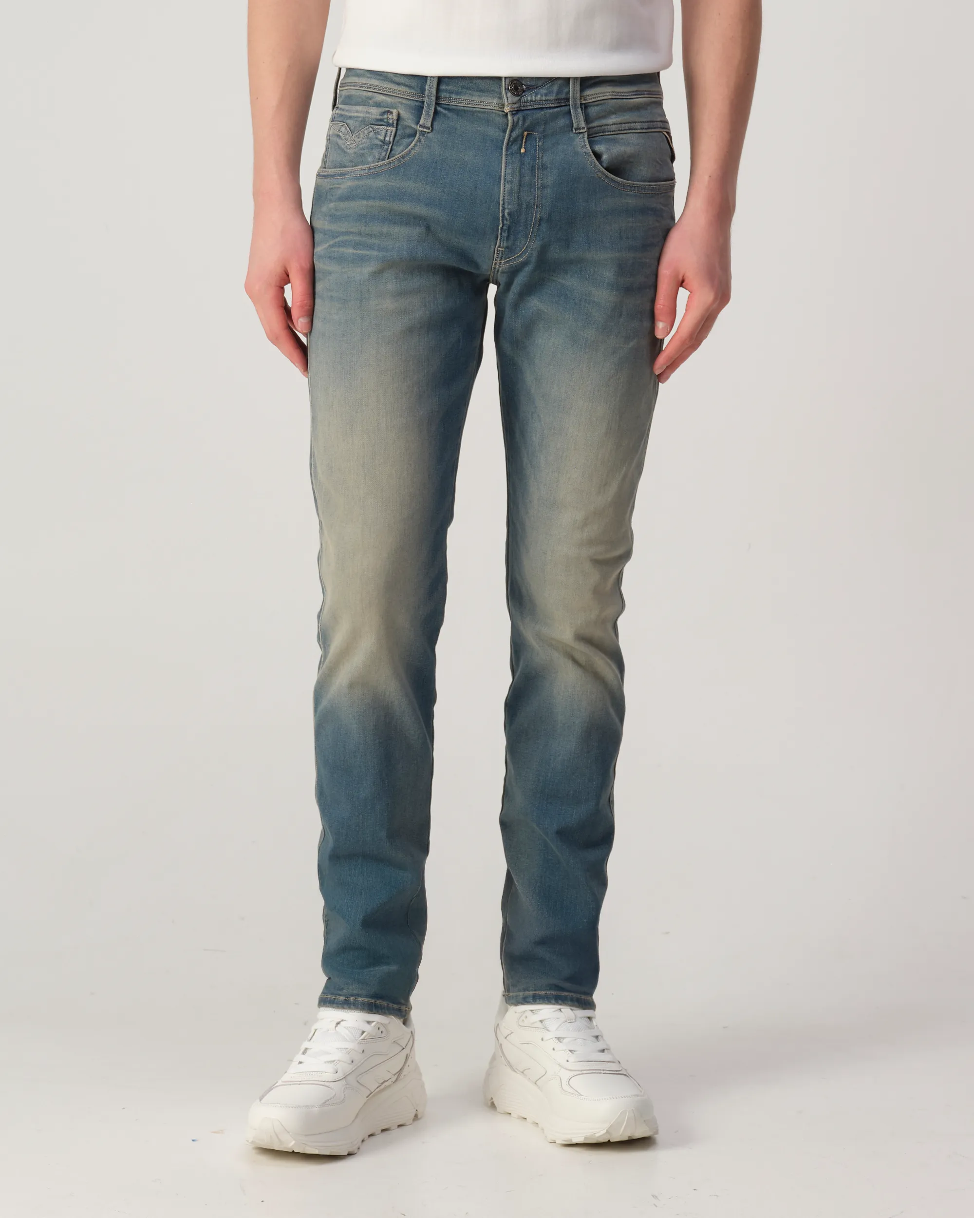 Replay Anbass Hyperflex Dust Jeans Blauw 110244-001-28/32