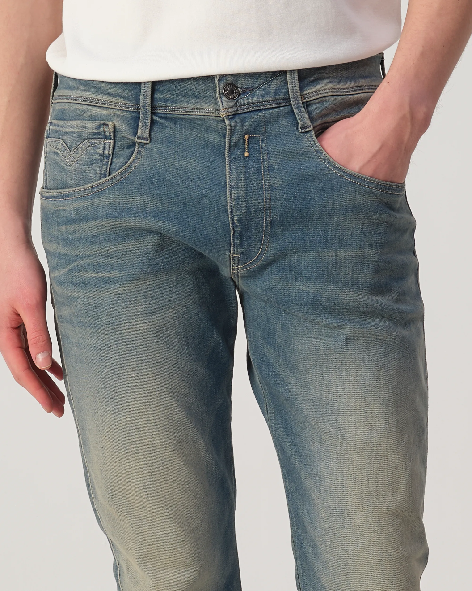 Replay Anbass Hyperflex Dust Jeans Blauw 110244-001-28/32