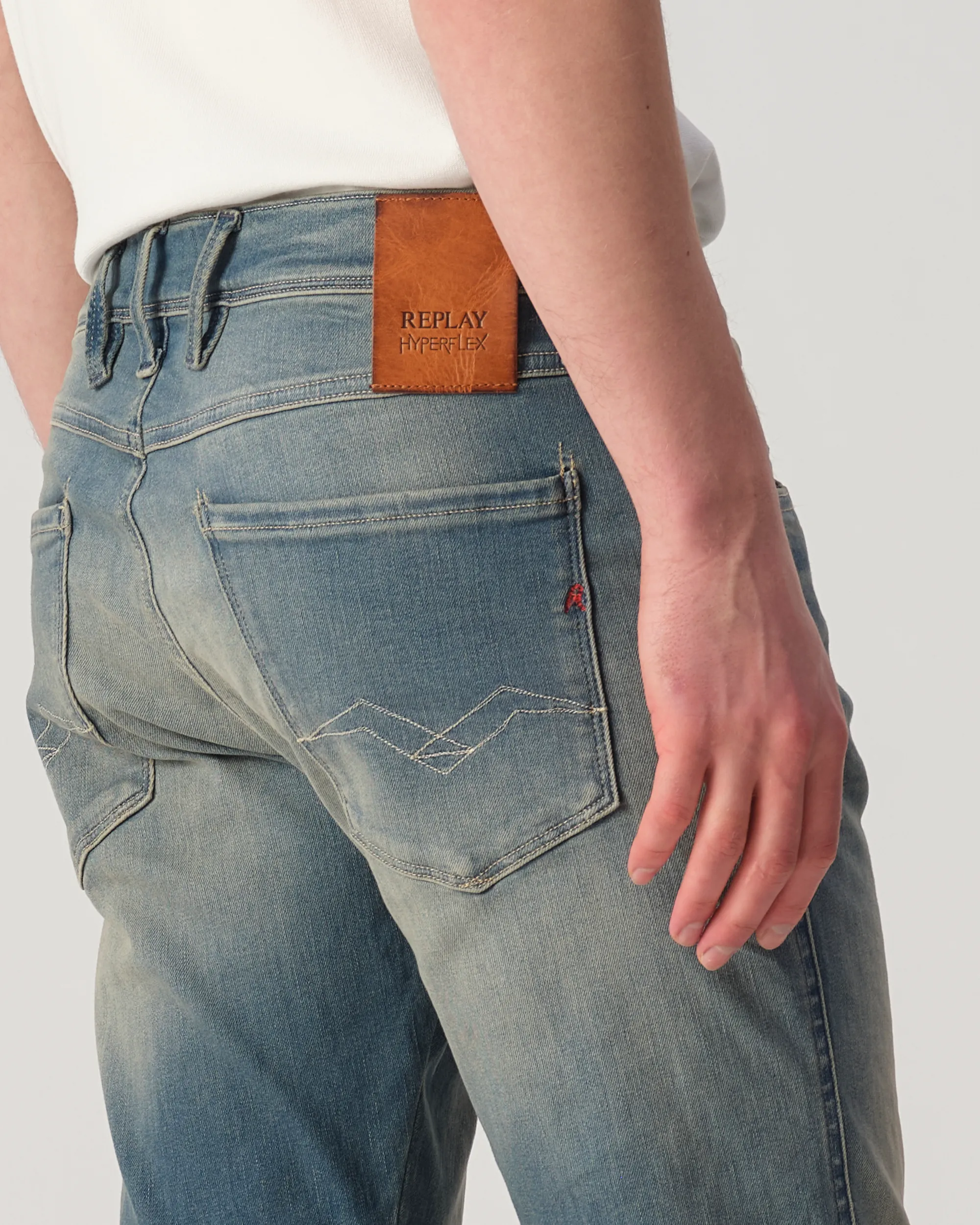 Replay Anbass Hyperflex Dust Jeans Blauw 110244-001-28/32