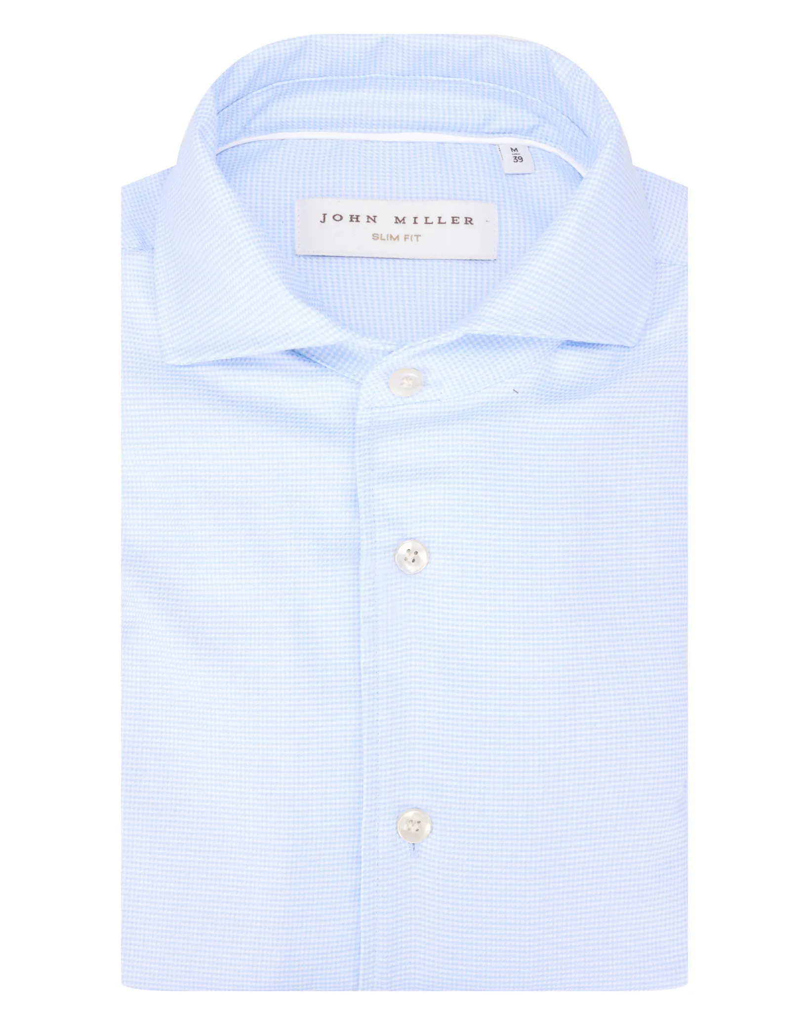 John Miller Overhemd Blauw ruit 110514-001-38