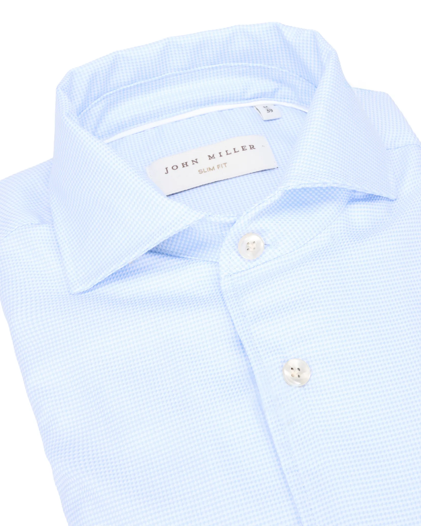 John Miller Overhemd Blauw ruit 110514-001-38