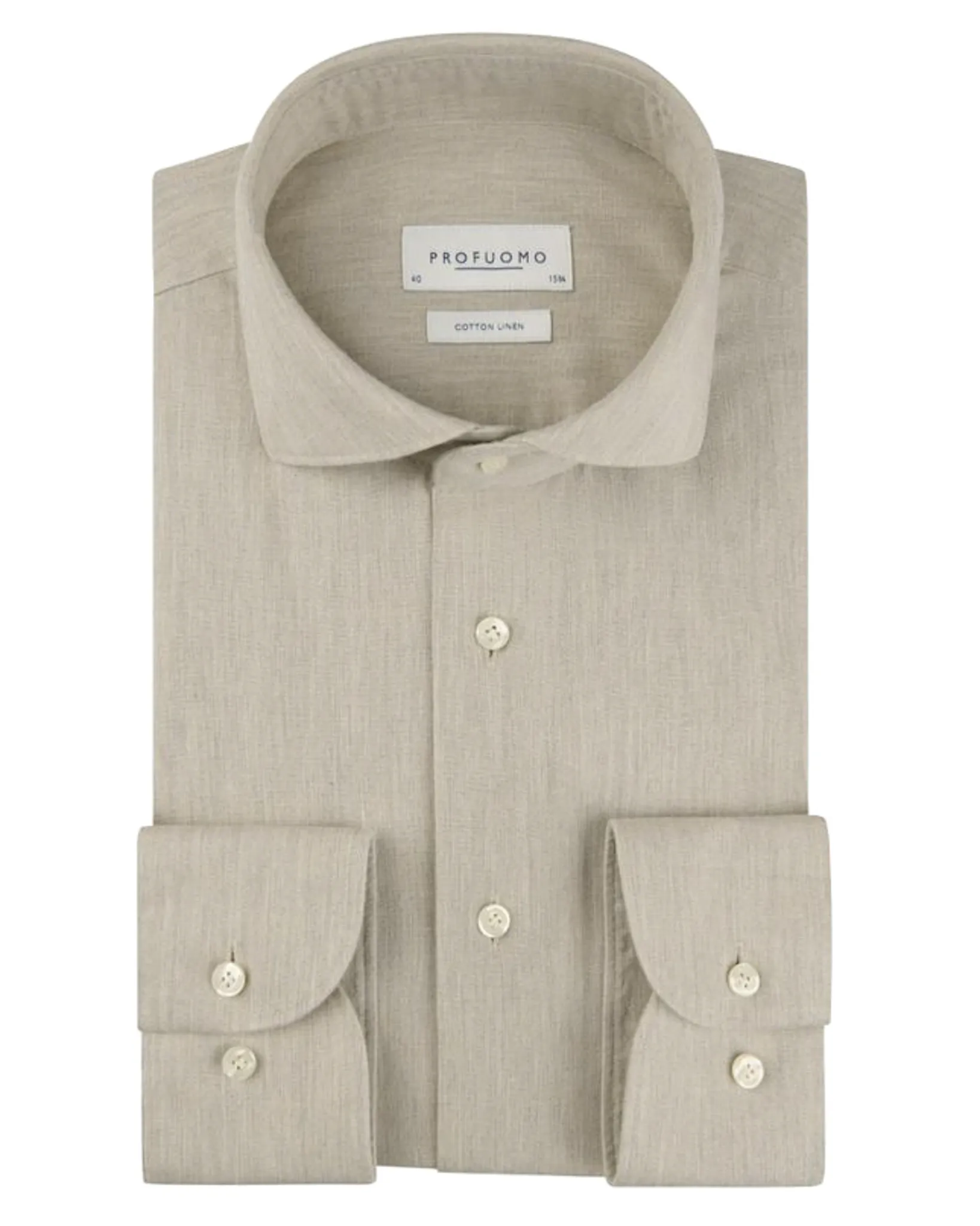 Profuomo Overhemd Regular Fit Beige 110522-001-40