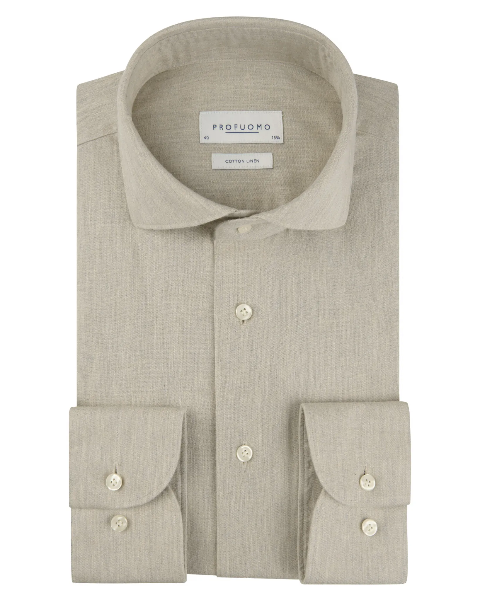 Profuomo Overhemd Regular Fit Beige 110522-001-40