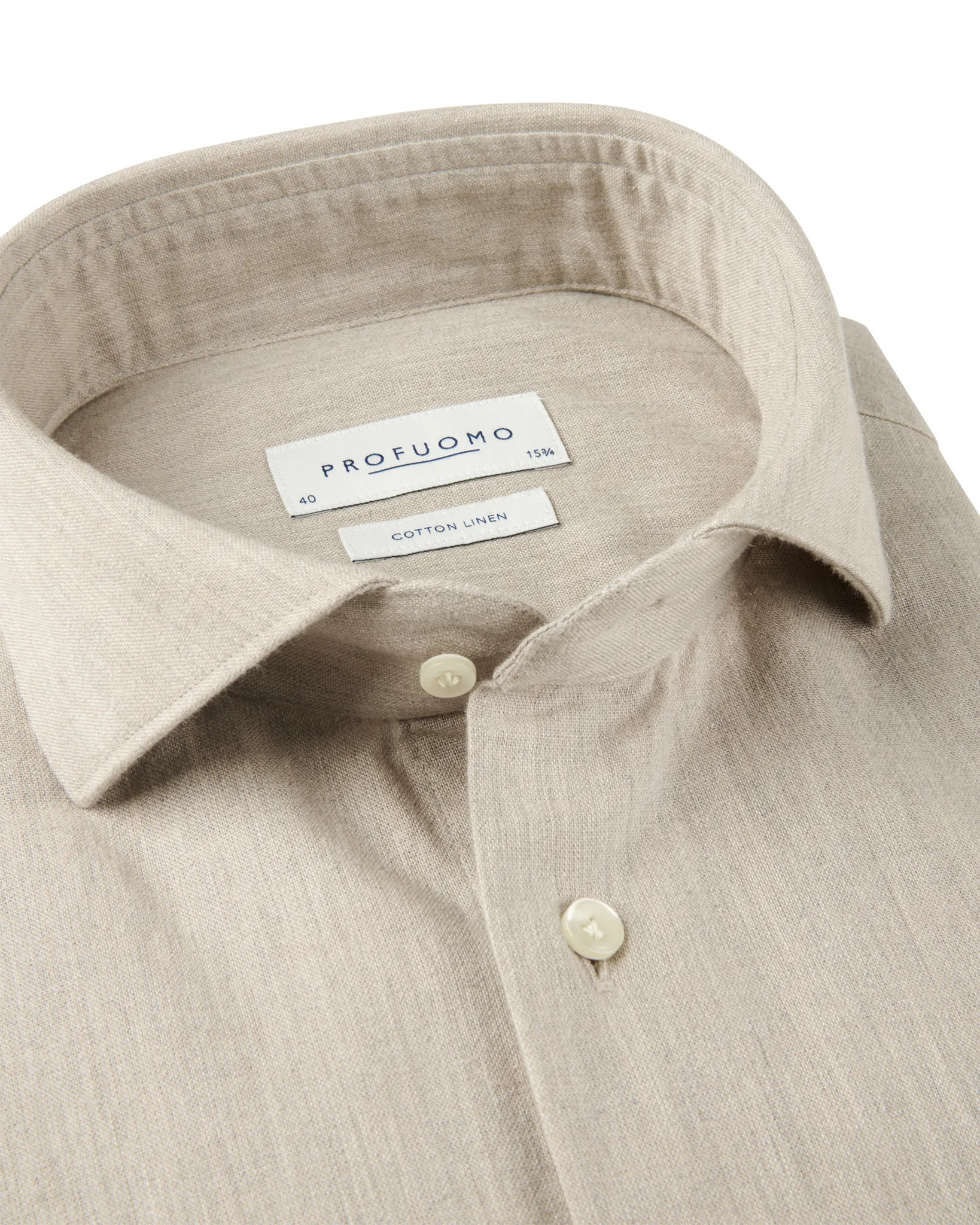 Profuomo Overhemd Regular Fit Beige 110522-001-40