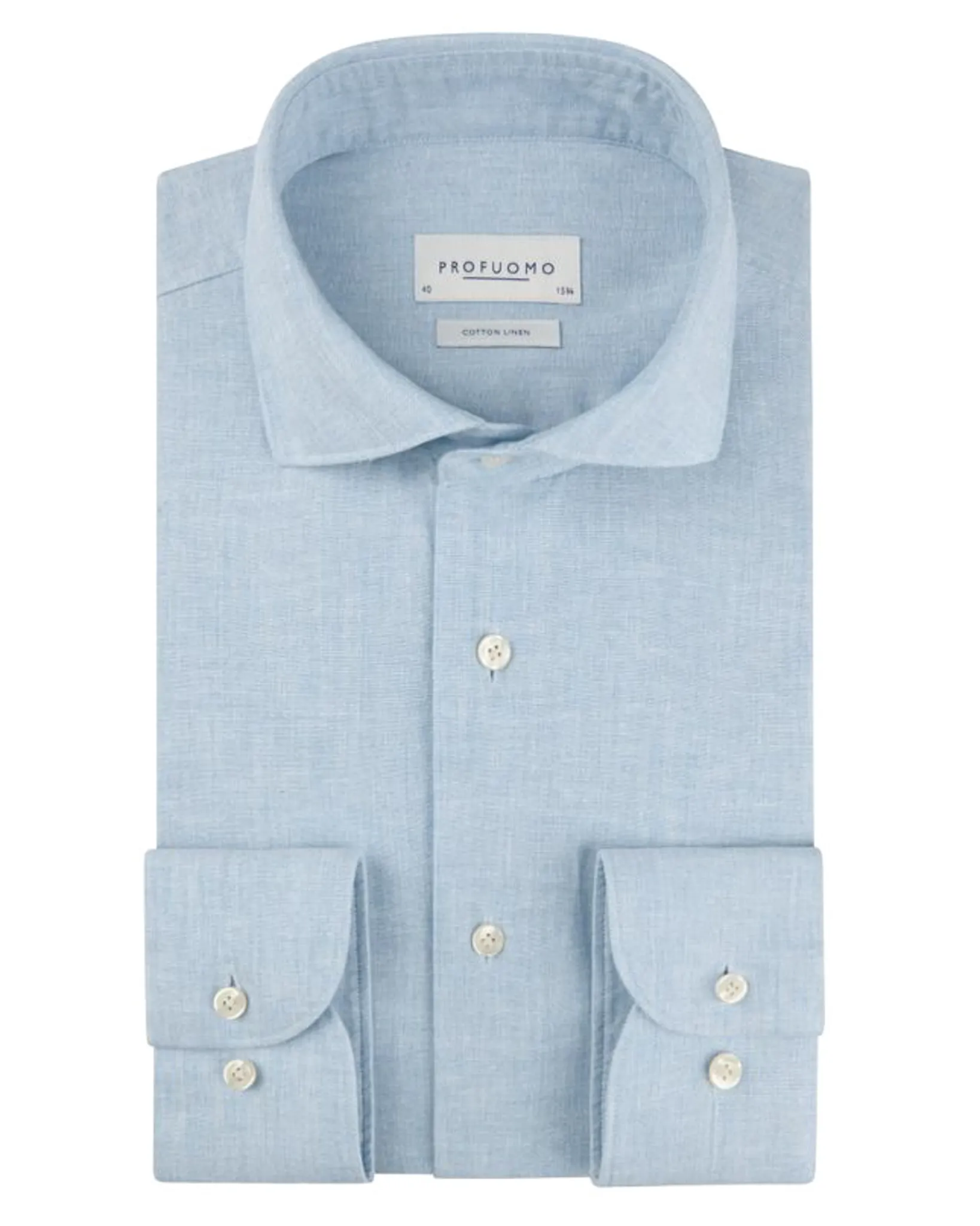 Profuomo Overhemd Regular Fit Blauw 110523-001-40