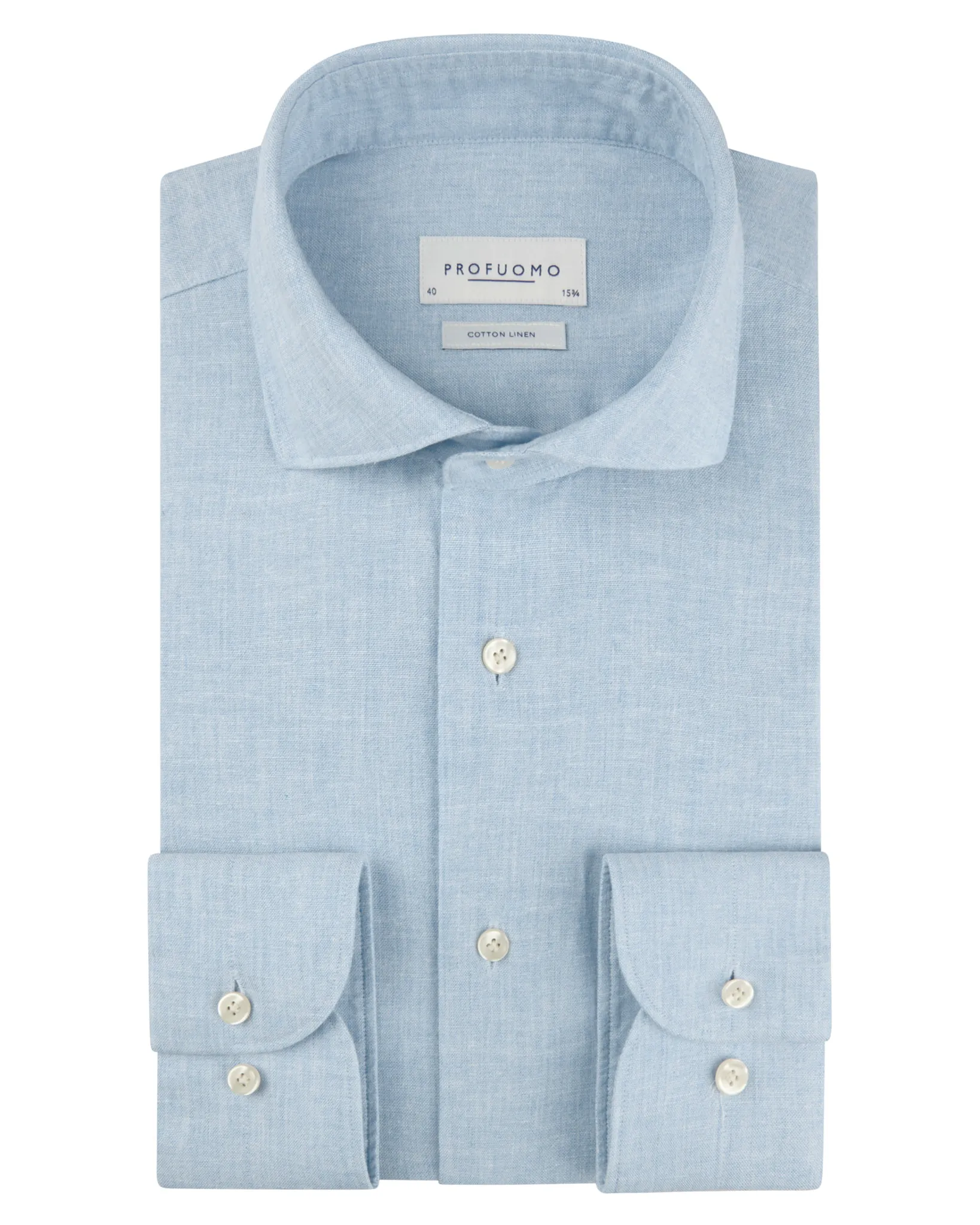 Profuomo Overhemd Regular Fit Blauw 110523-001-40