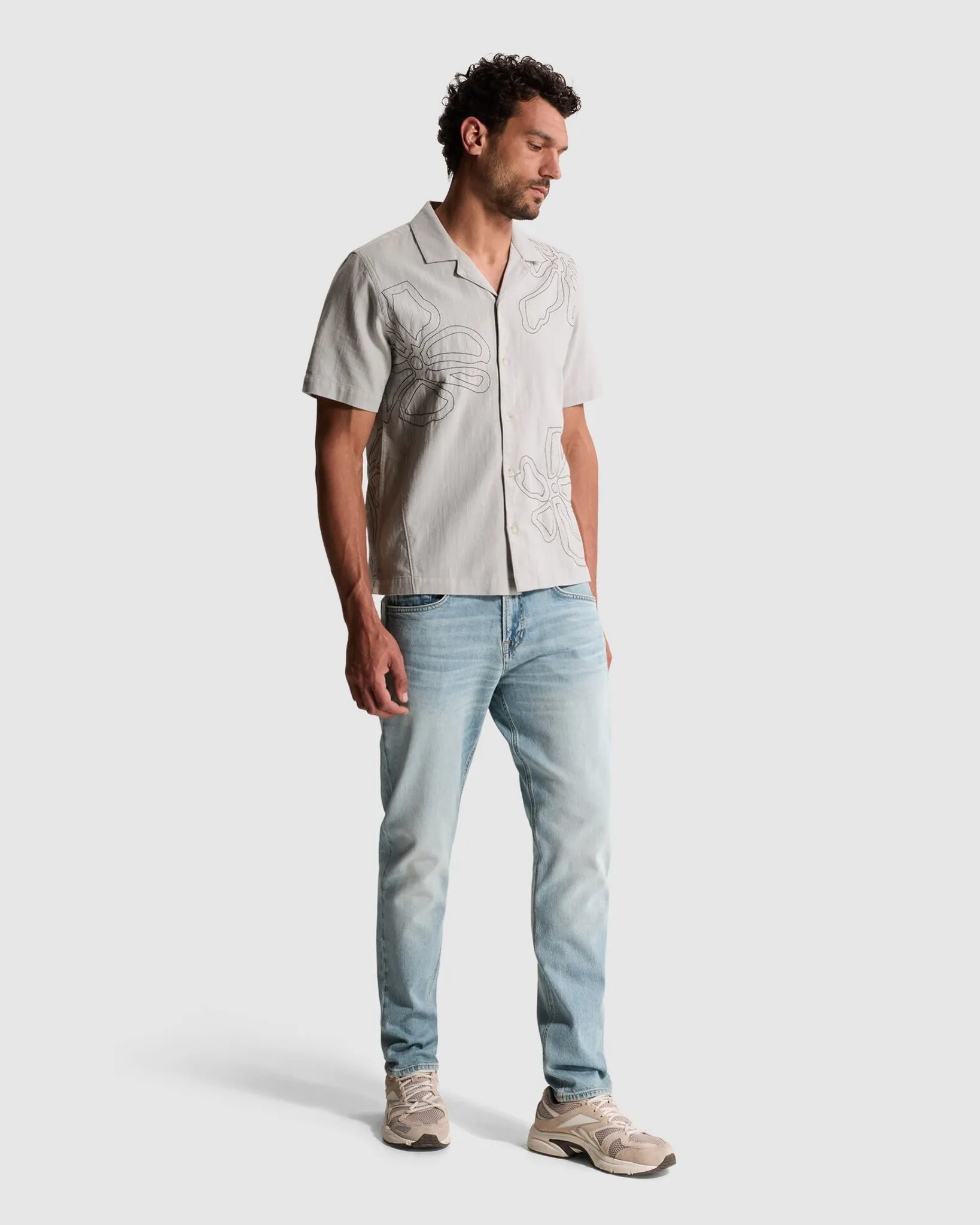 Cast Iron Casual Overhemd Grijs 110669-001-L